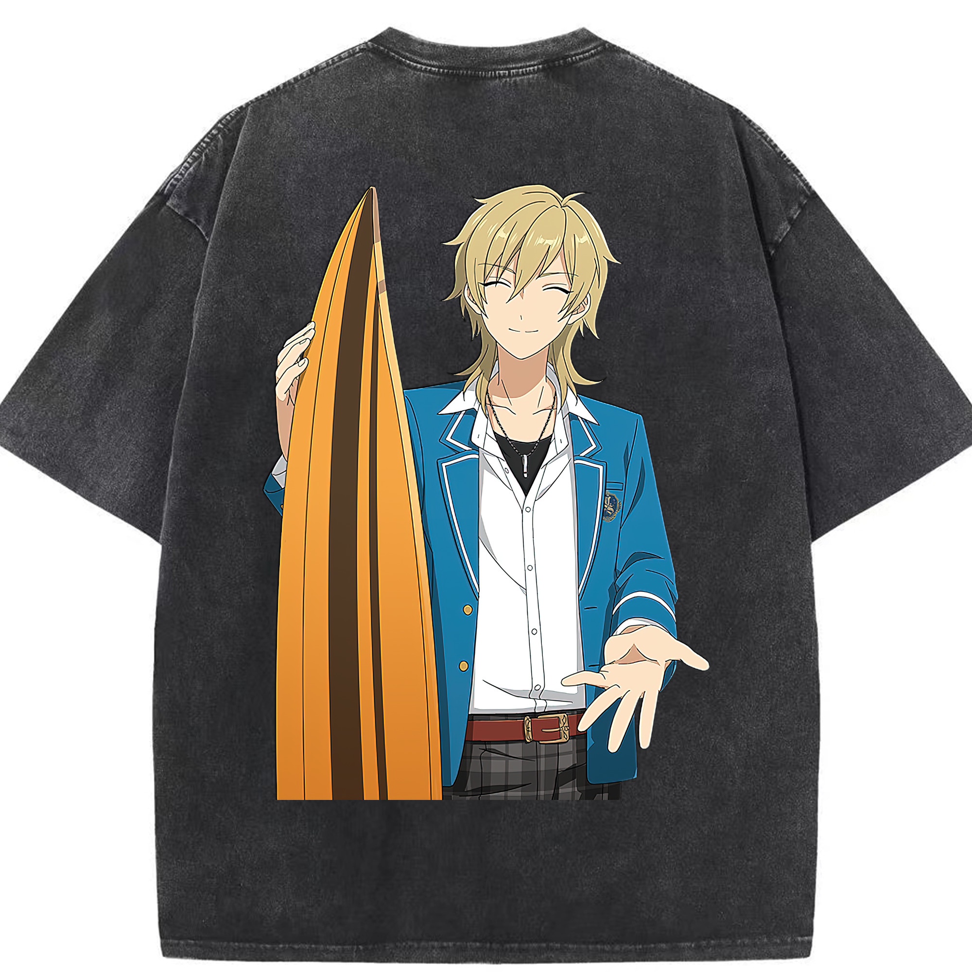 （画像用） あんさんぶるスターズ! Ensemble Stars 綿100% ヴィンテージ風 半袖Tシャツ（背面プリント）