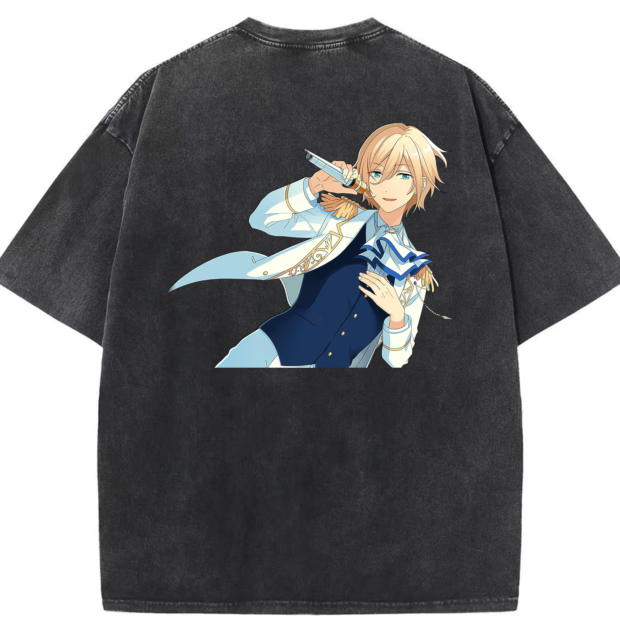 （画像用） あんさんぶるスターズ! Ensemble Stars 綿100% ヴィンテージ風 半袖Tシャツ（背面プリント）