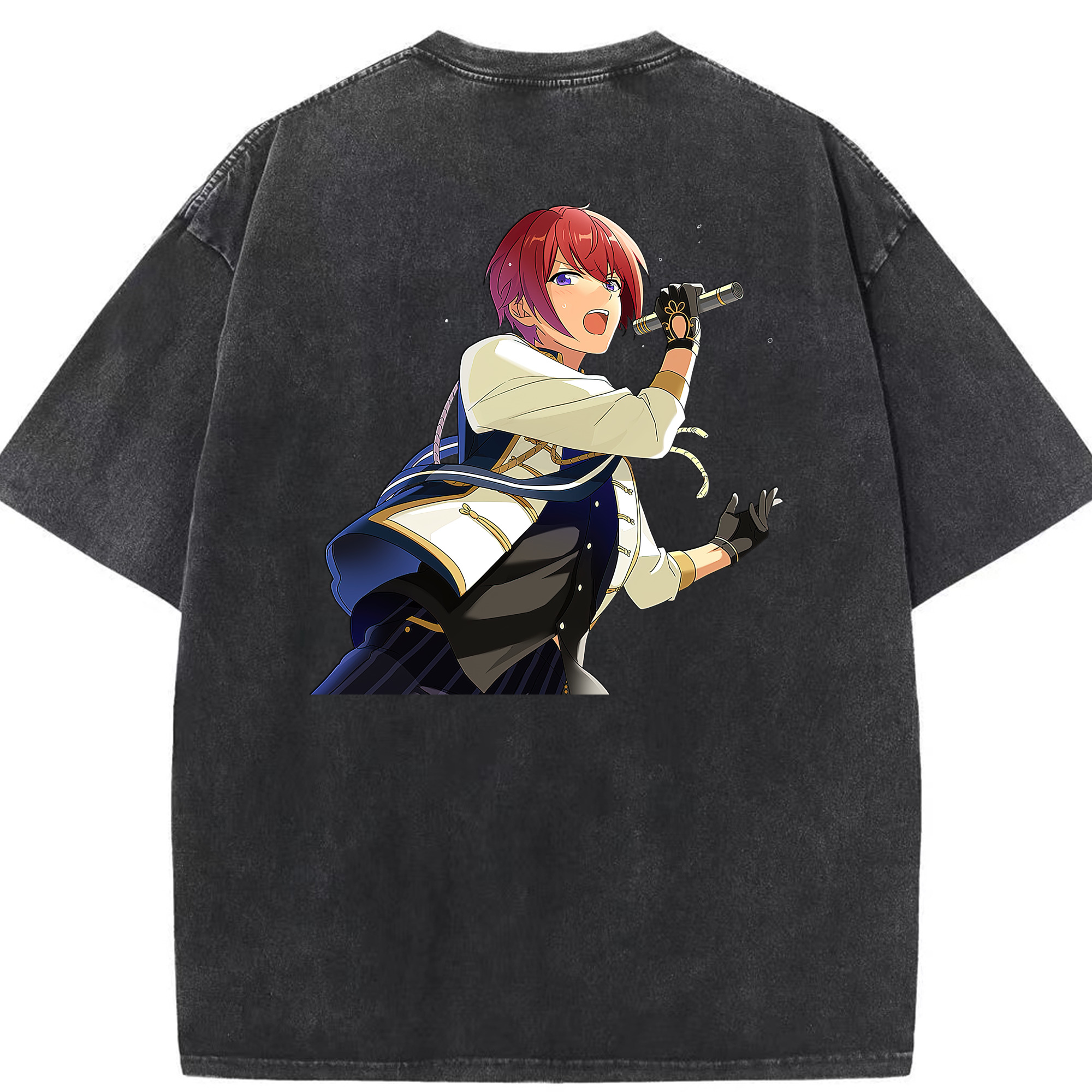 （画像用） あんさんぶるスターズ! Ensemble Stars 綿100% ヴィンテージ風 半袖Tシャツ（背面プリント）