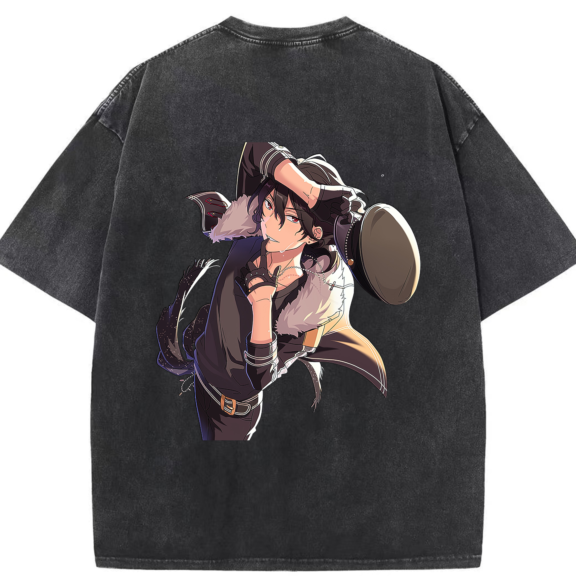（画像用） あんさんぶるスターズ! Ensemble Stars 綿100% ヴィンテージ風 半袖Tシャツ（背面プリント）