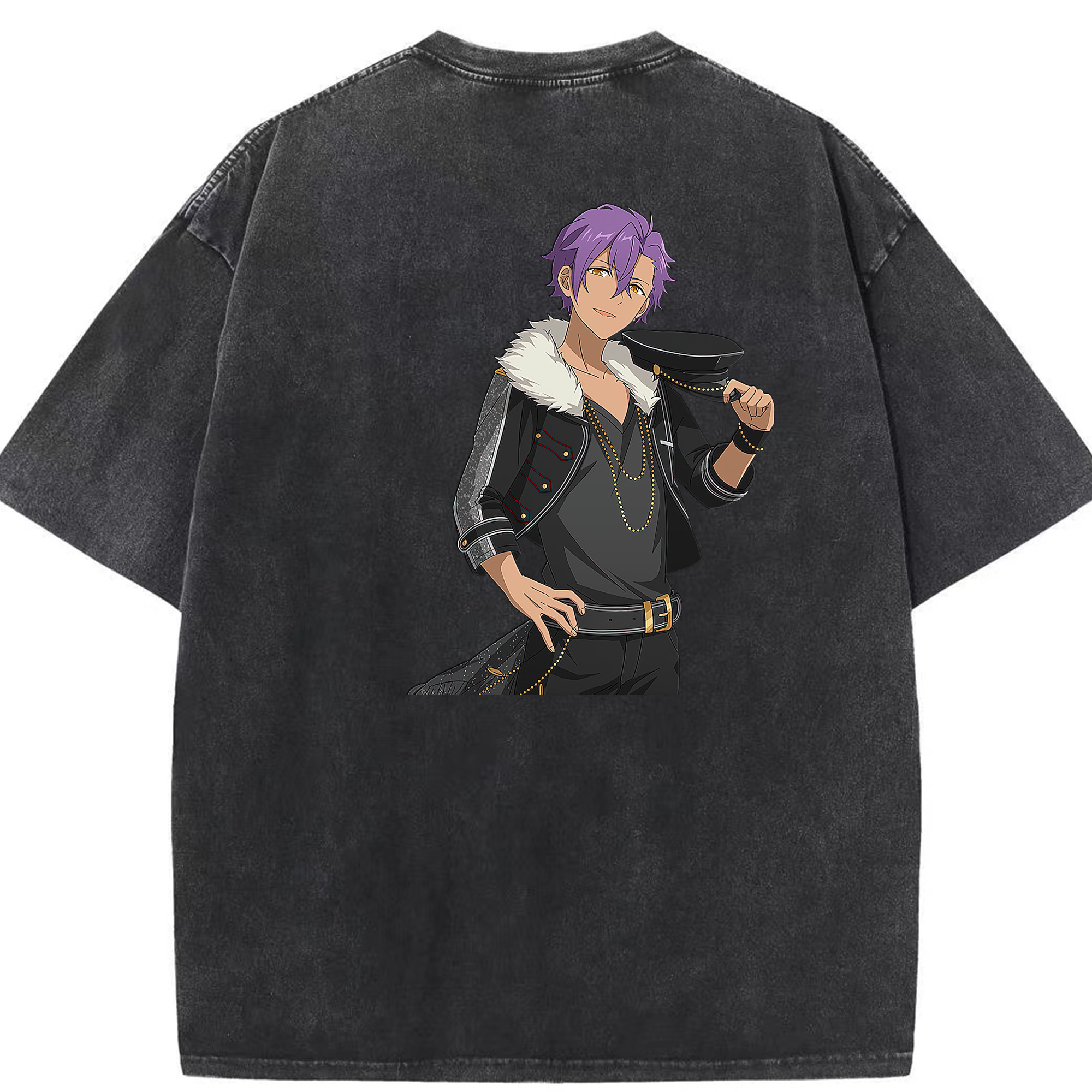 （画像用） あんさんぶるスターズ! Ensemble Stars 綿100% ヴィンテージ風 半袖Tシャツ（背面プリント）