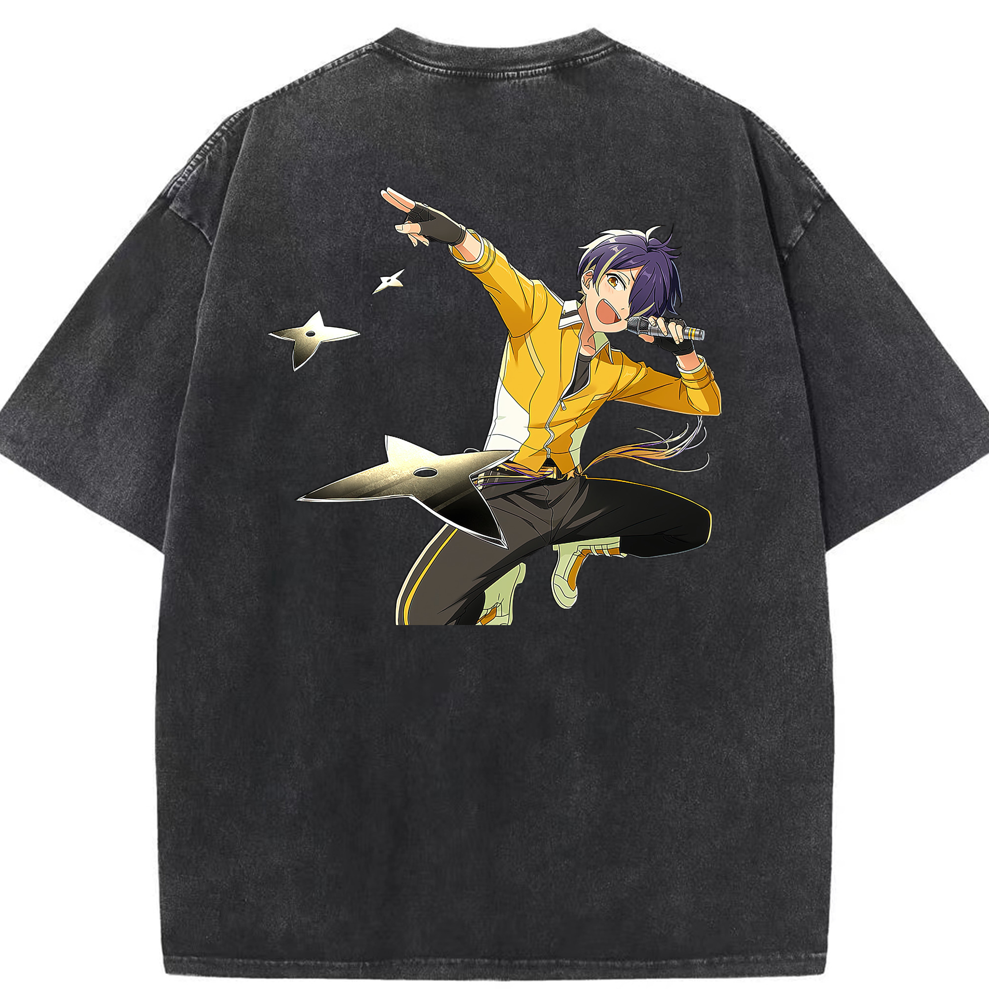 （画像用） あんさんぶるスターズ! Ensemble Stars 綿100% ヴィンテージ風 半袖Tシャツ（背面プリント）