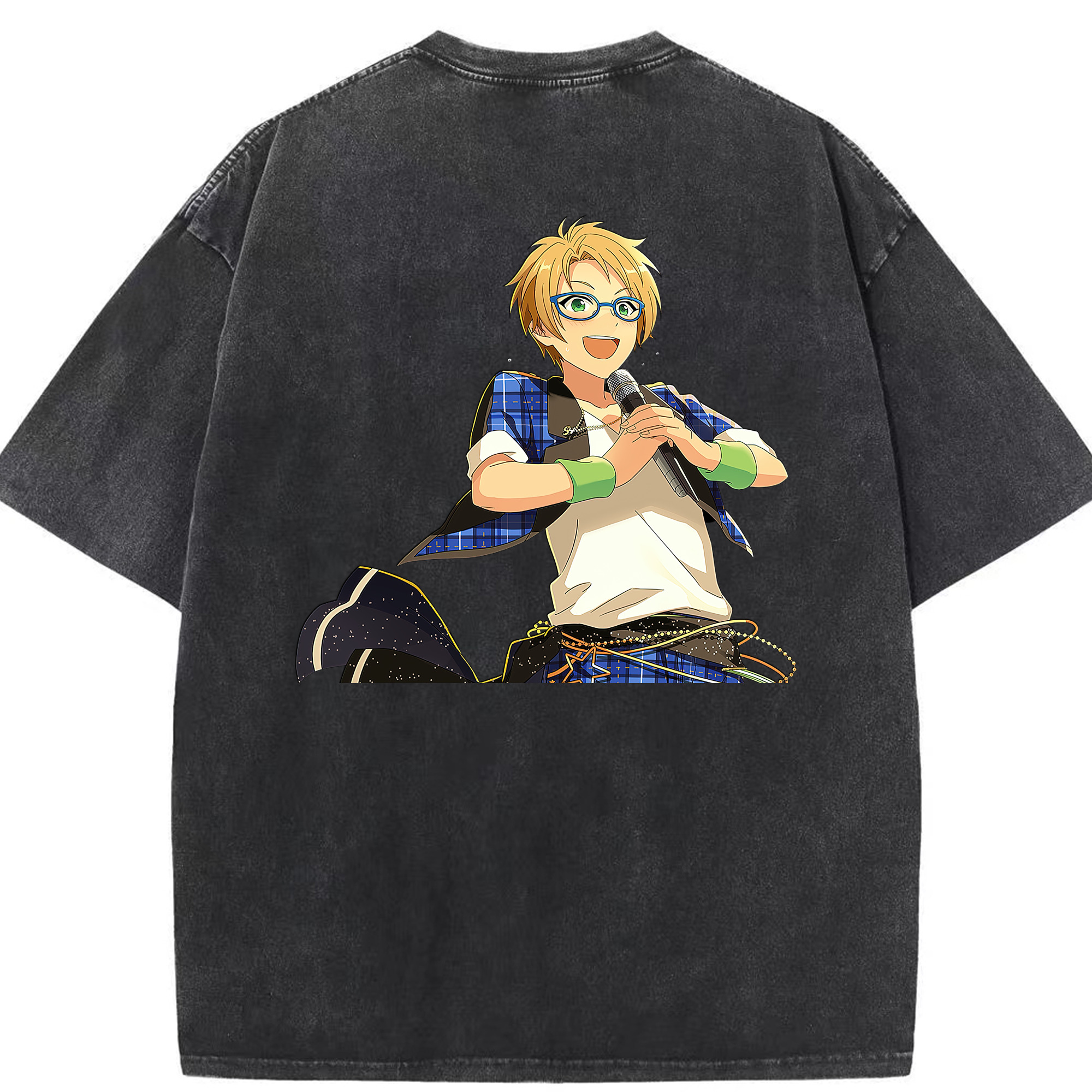 （画像用） あんさんぶるスターズ! Ensemble Stars 綿100% ヴィンテージ風 半袖Tシャツ（背面プリント）