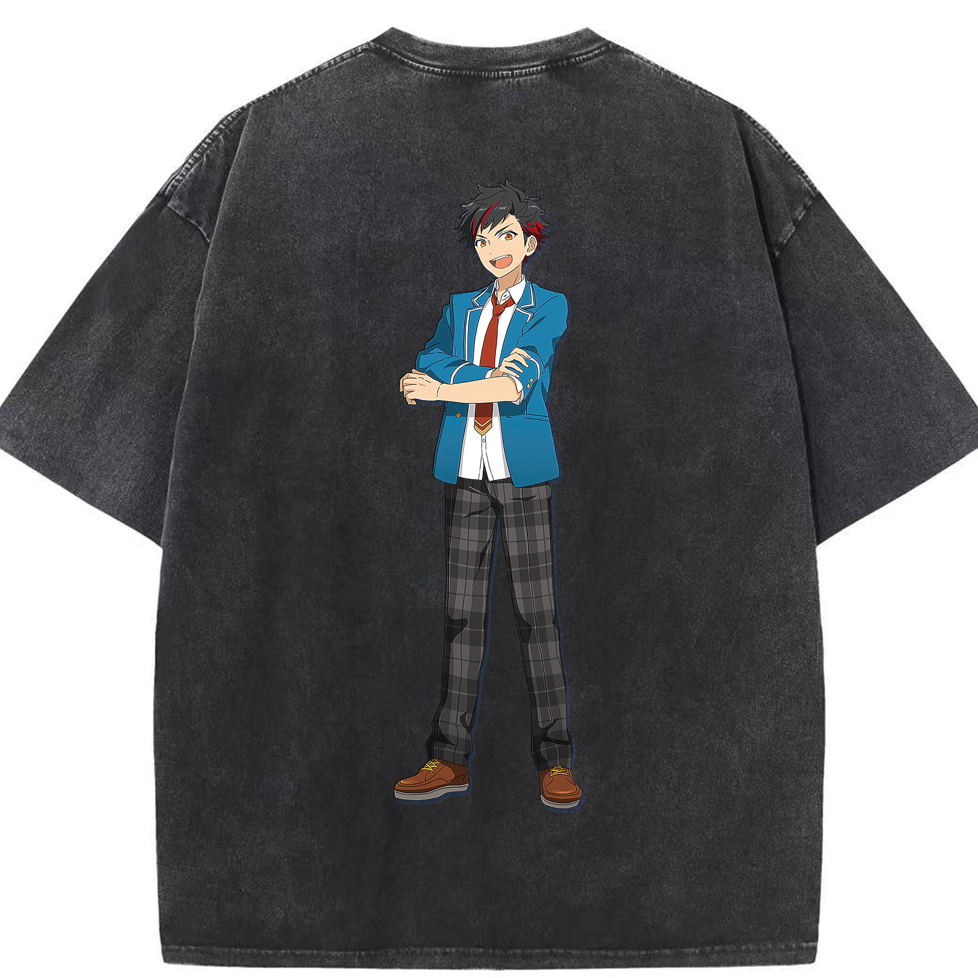 （画像用） あんさんぶるスターズ! Ensemble Stars 綿100% ヴィンテージ風 半袖Tシャツ（背面プリント）