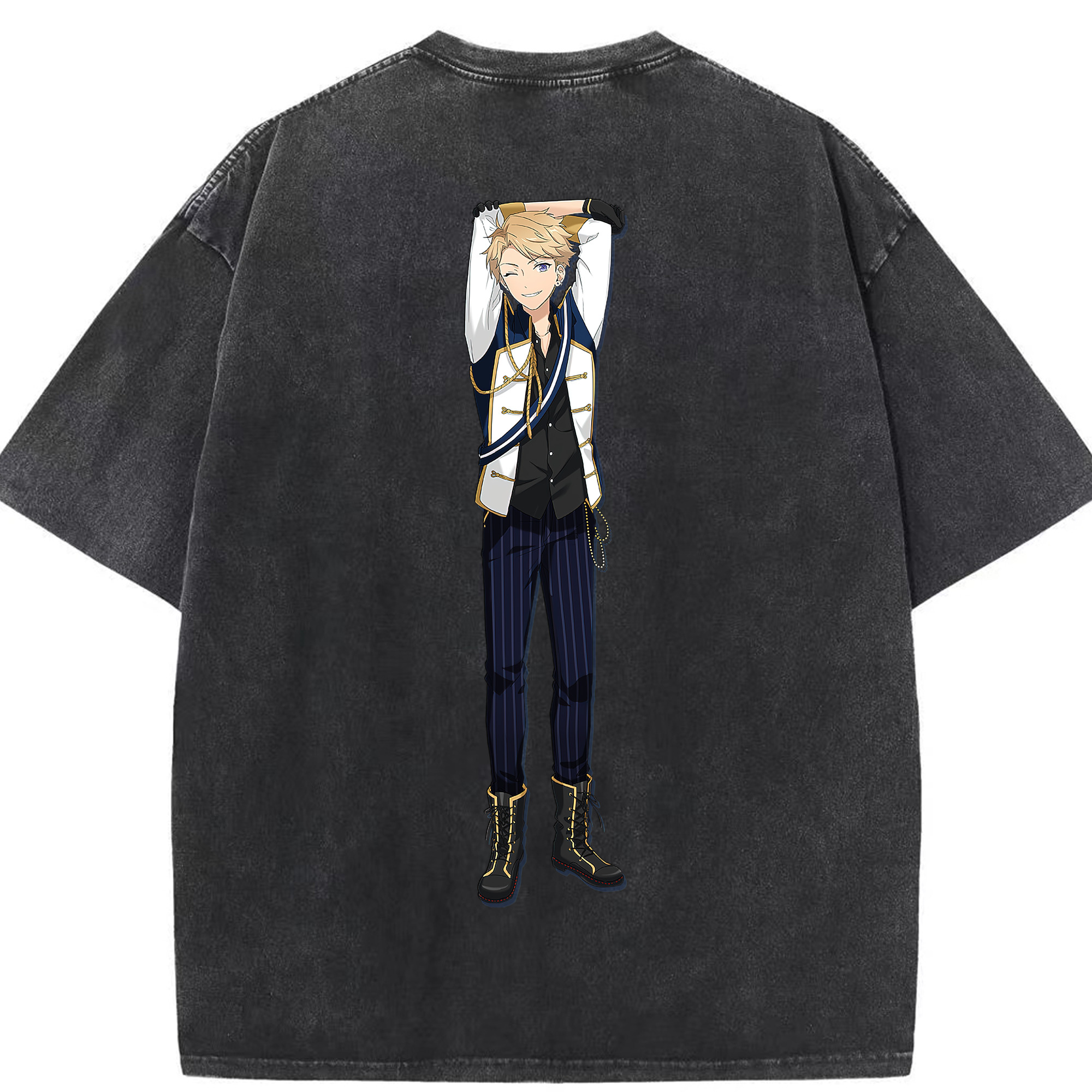 （画像用） あんさんぶるスターズ! Ensemble Stars 綿100% ヴィンテージ風 半袖Tシャツ（背面プリント）