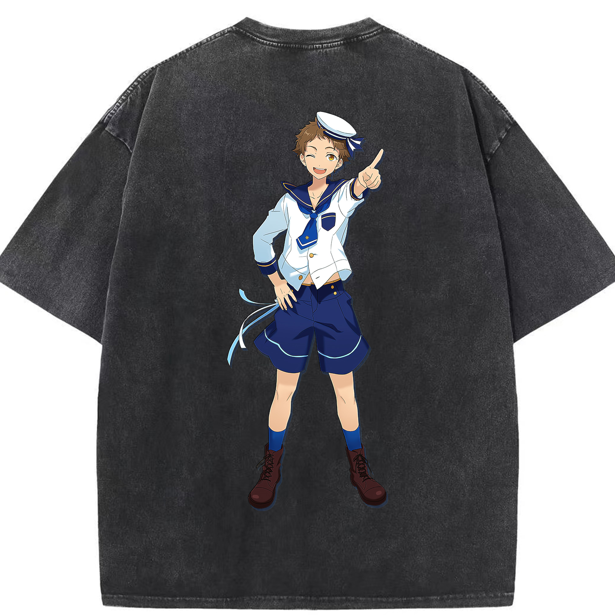 （画像用） あんさんぶるスターズ! Ensemble Stars 綿100% ヴィンテージ風 半袖Tシャツ（背面プリント）