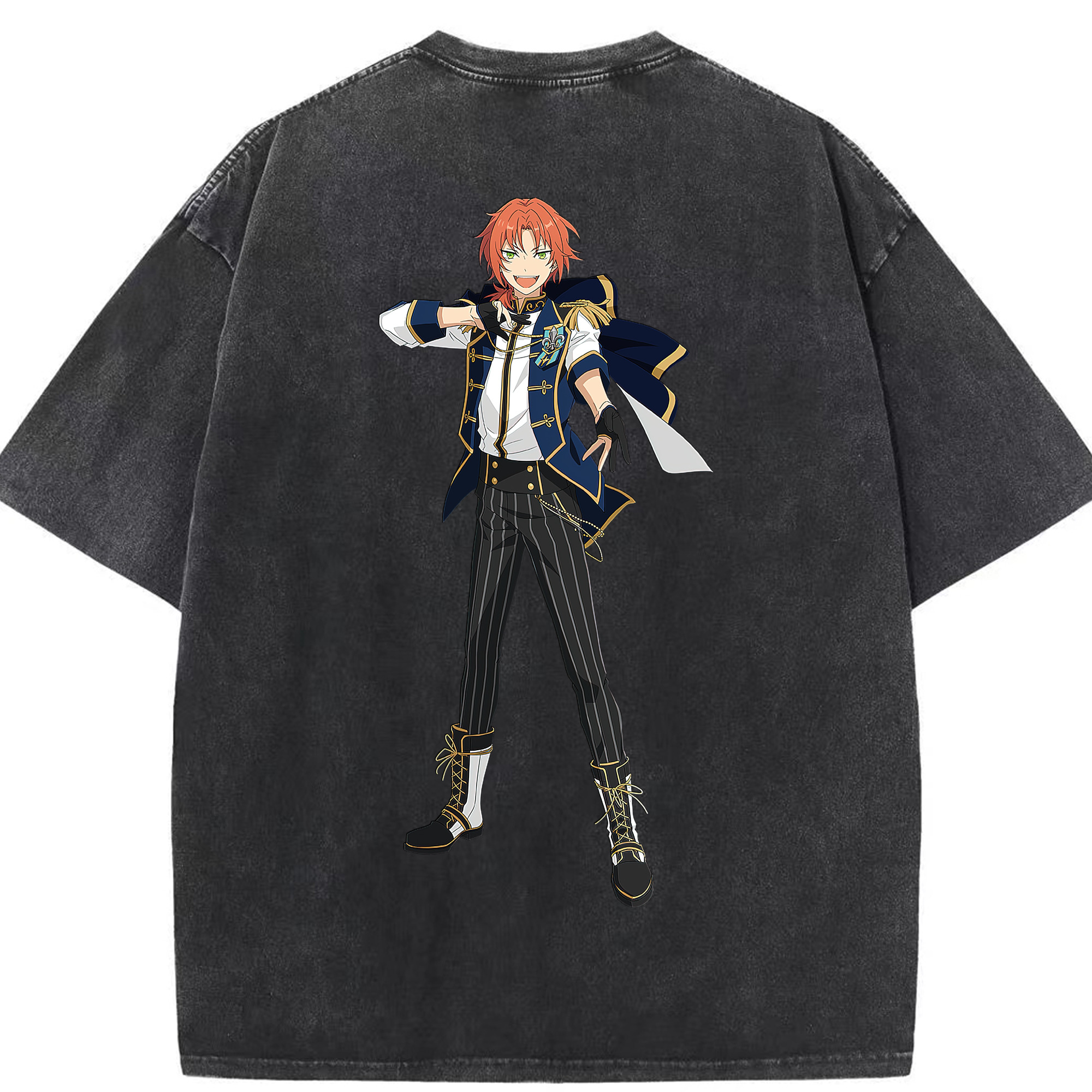 （画像用） あんさんぶるスターズ! Ensemble Stars 綿100% ヴィンテージ風 半袖Tシャツ（背面プリント）
