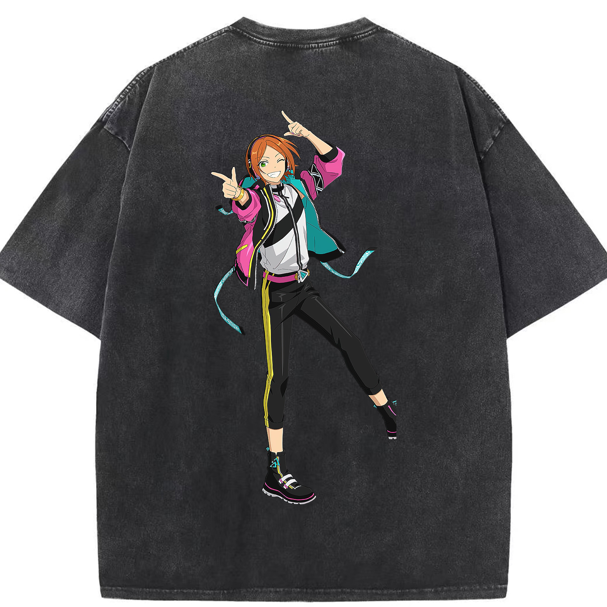 （画像用） あんさんぶるスターズ! Ensemble Stars 綿100% ヴィンテージ風 半袖Tシャツ（背面プリント）