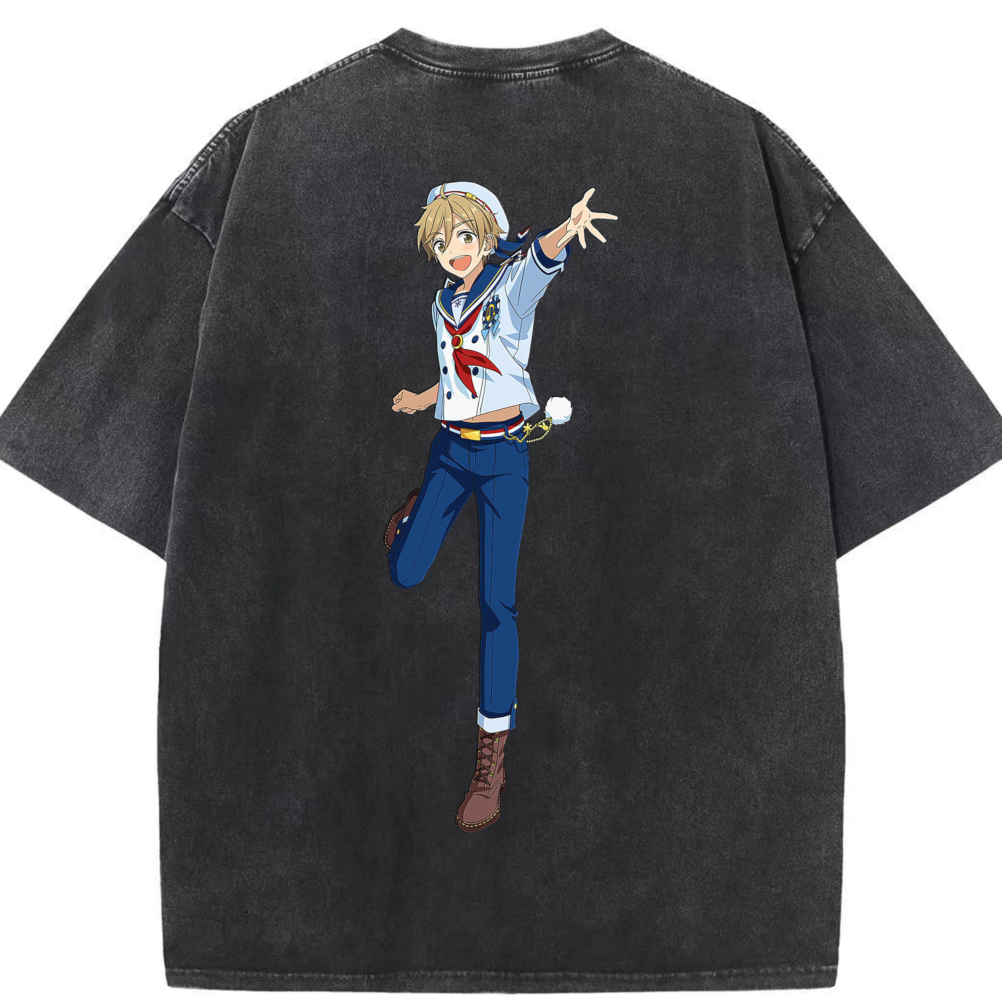 （画像用） あんさんぶるスターズ! Ensemble Stars 綿100% ヴィンテージ風 半袖Tシャツ（背面プリント）