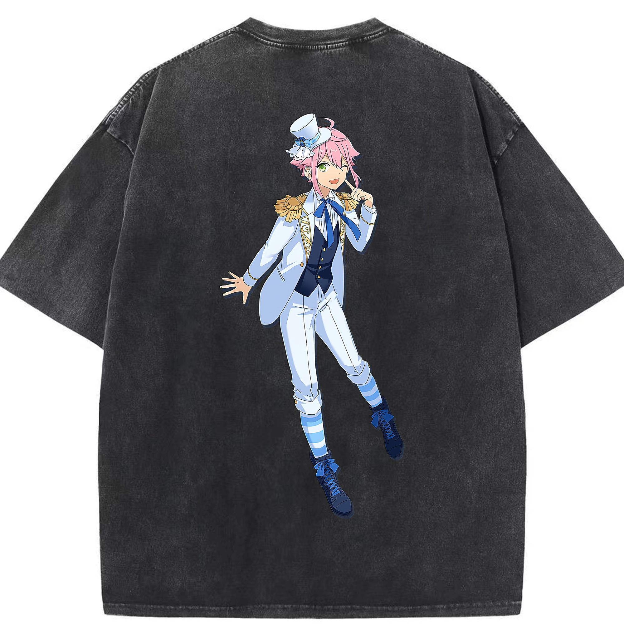（画像用） あんさんぶるスターズ! Ensemble Stars 綿100% ヴィンテージ風 半袖Tシャツ（背面プリント）