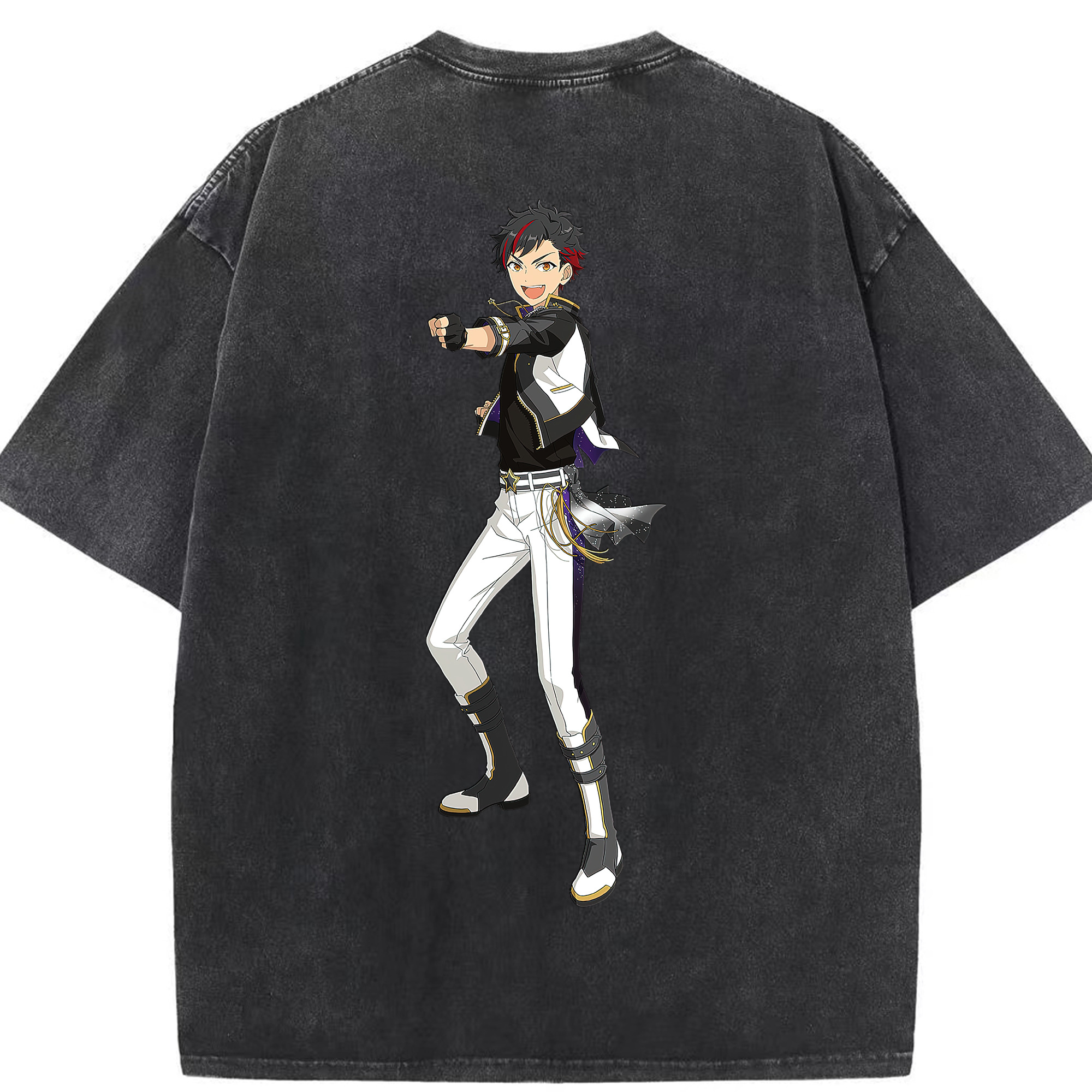 （画像用） あんさんぶるスターズ! Ensemble Stars 綿100% ヴィンテージ風 半袖Tシャツ（背面プリント）
