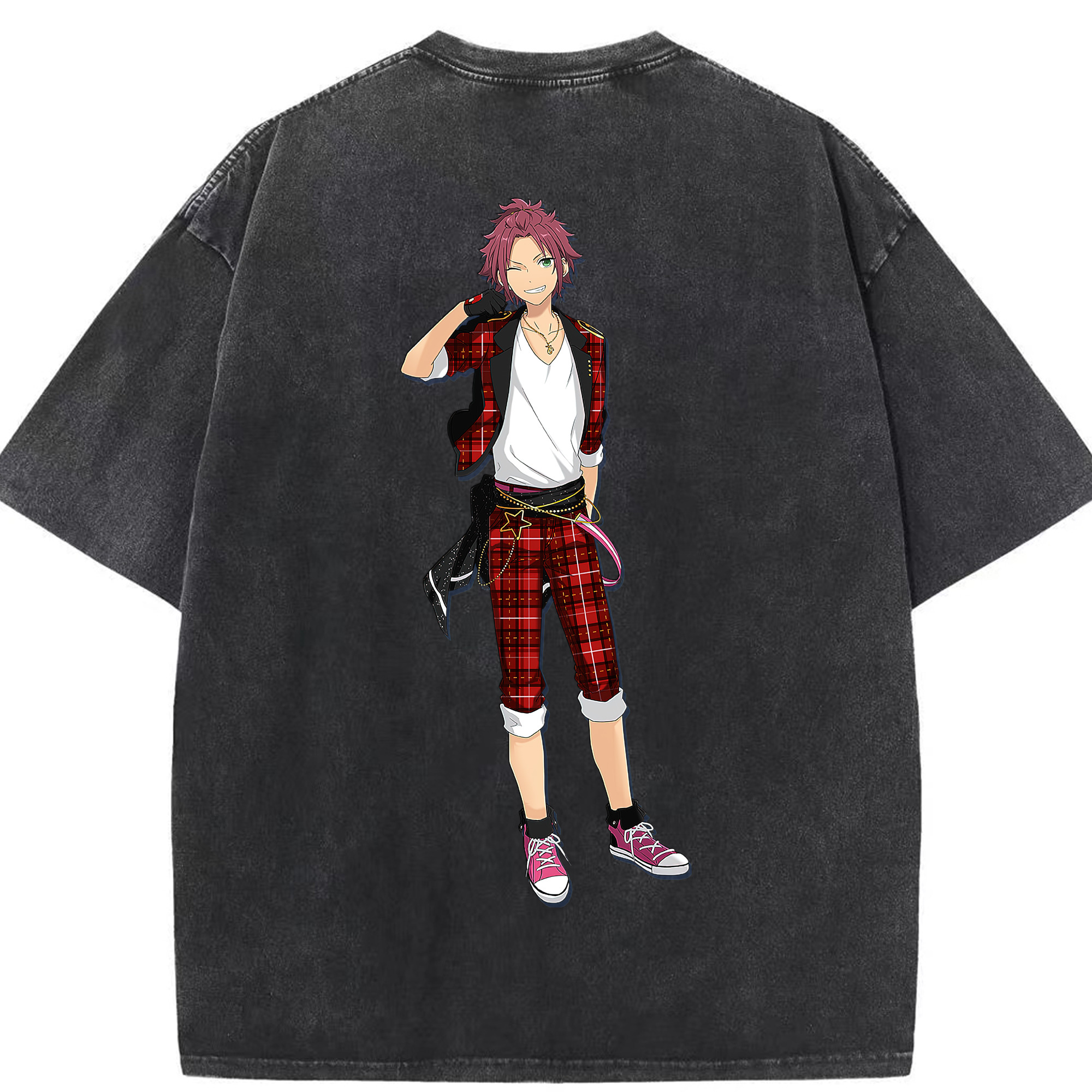 （画像用） あんさんぶるスターズ! Ensemble Stars 綿100% ヴィンテージ風 半袖Tシャツ（背面プリント）