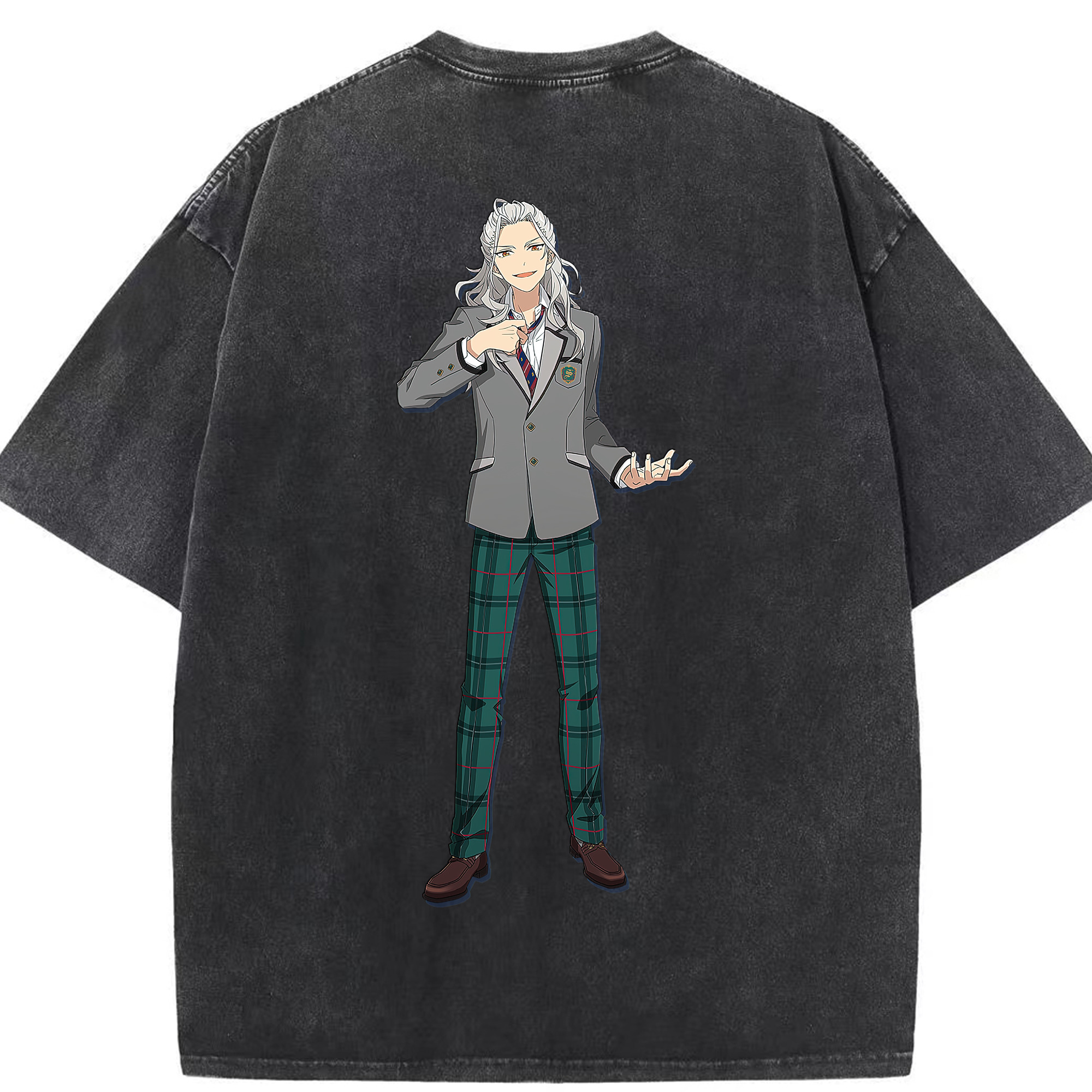 （画像用） あんさんぶるスターズ! Ensemble Stars 綿100% ヴィンテージ風 半袖Tシャツ（背面プリント）