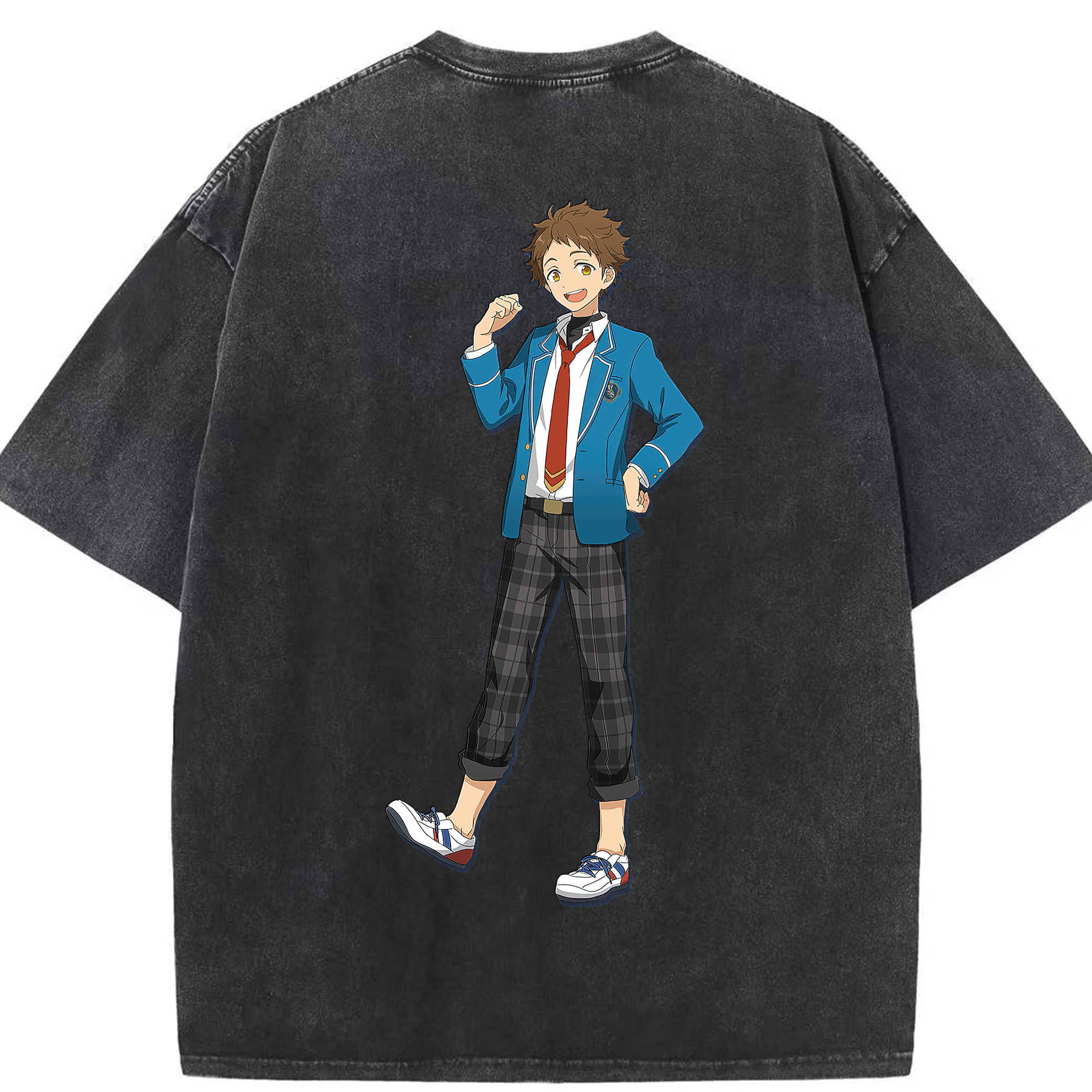 （画像用） あんさんぶるスターズ! Ensemble Stars 綿100% ヴィンテージ風 半袖Tシャツ（背面プリント）