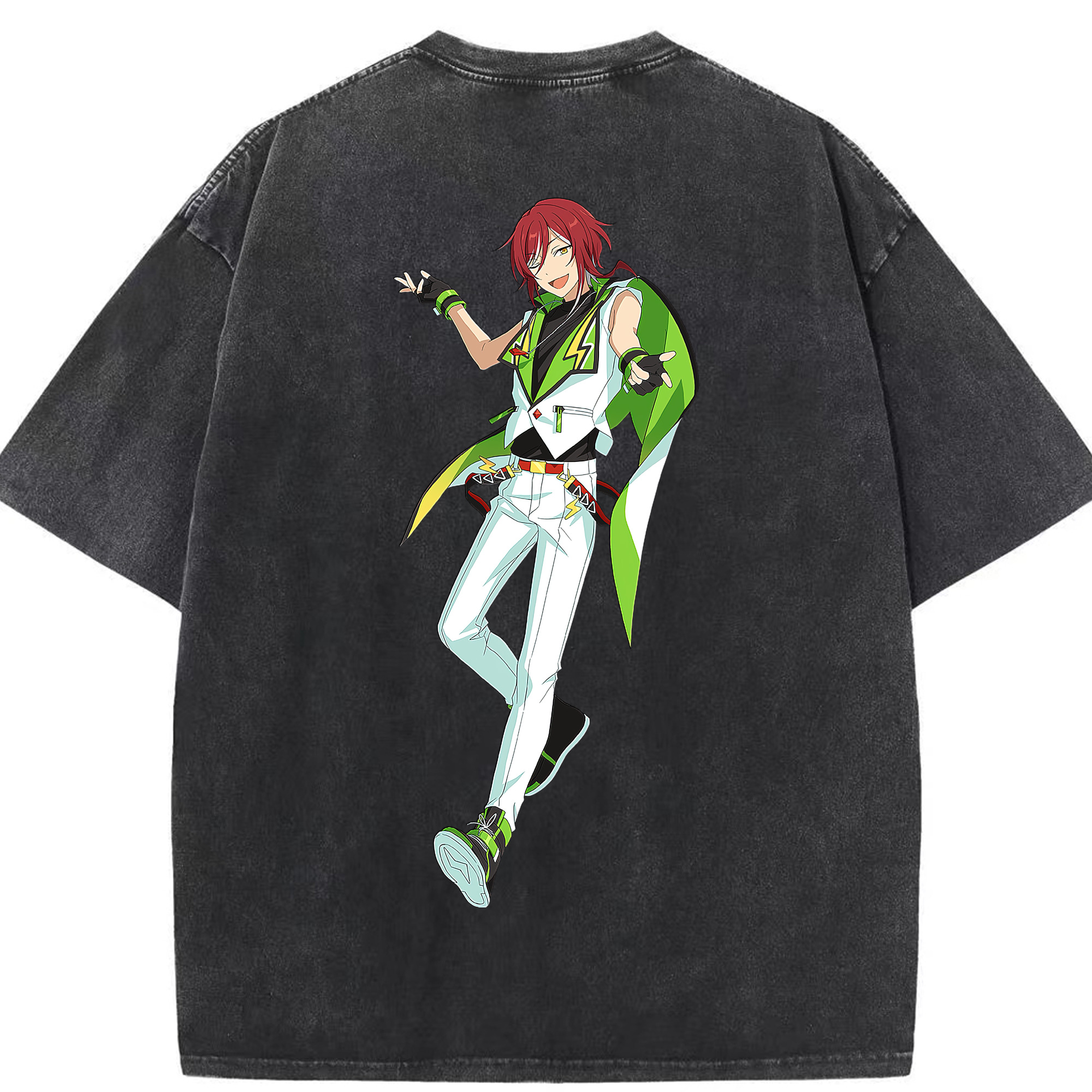 （画像用） あんさんぶるスターズ! Ensemble Stars 綿100% ヴィンテージ風 半袖Tシャツ（背面プリント）