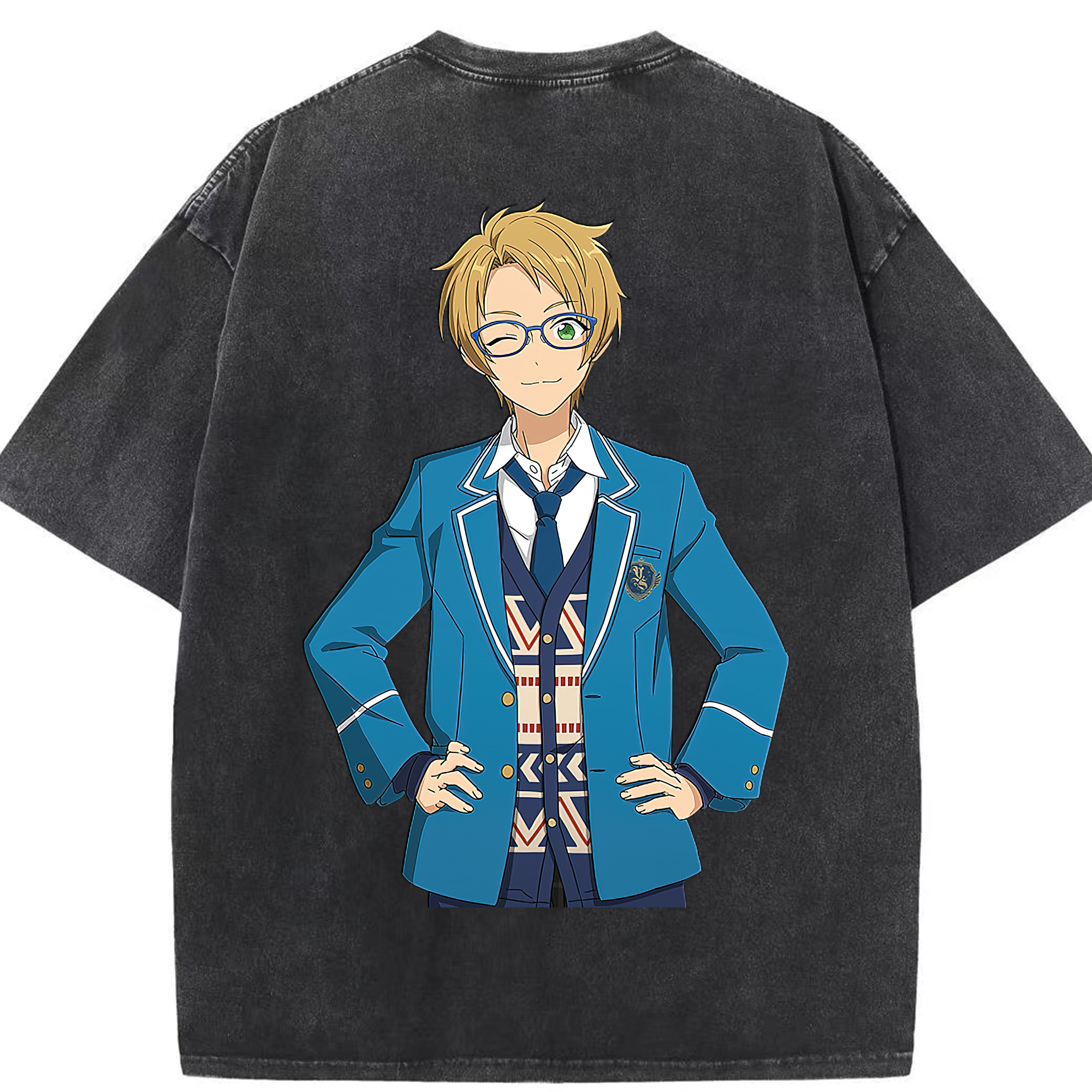 （画像用） あんさんぶるスターズ! Ensemble Stars 綿100% ヴィンテージ風 半袖Tシャツ（背面プリント）