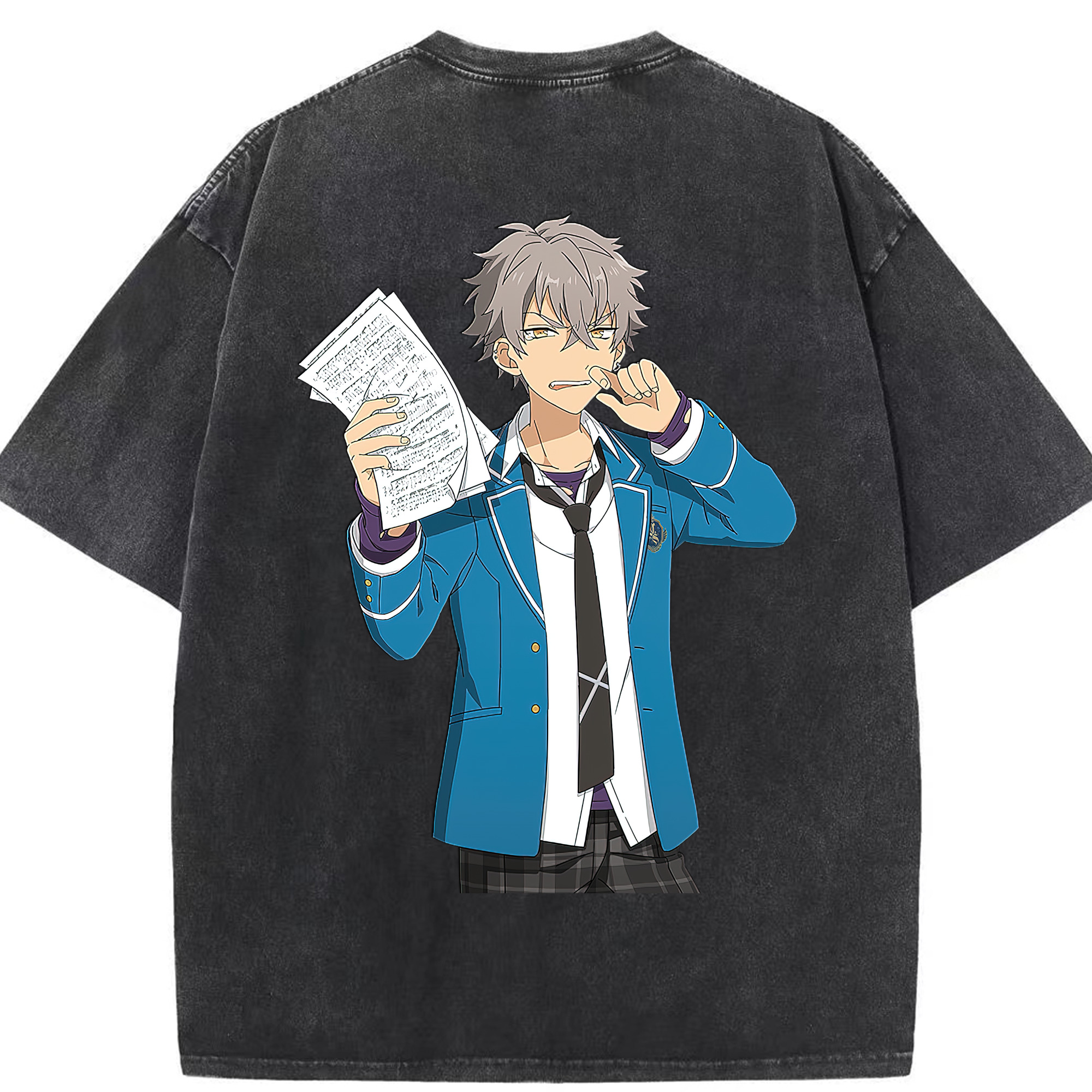 （画像用） あんさんぶるスターズ! Ensemble Stars 綿100% ヴィンテージ風 半袖Tシャツ（背面プリント）