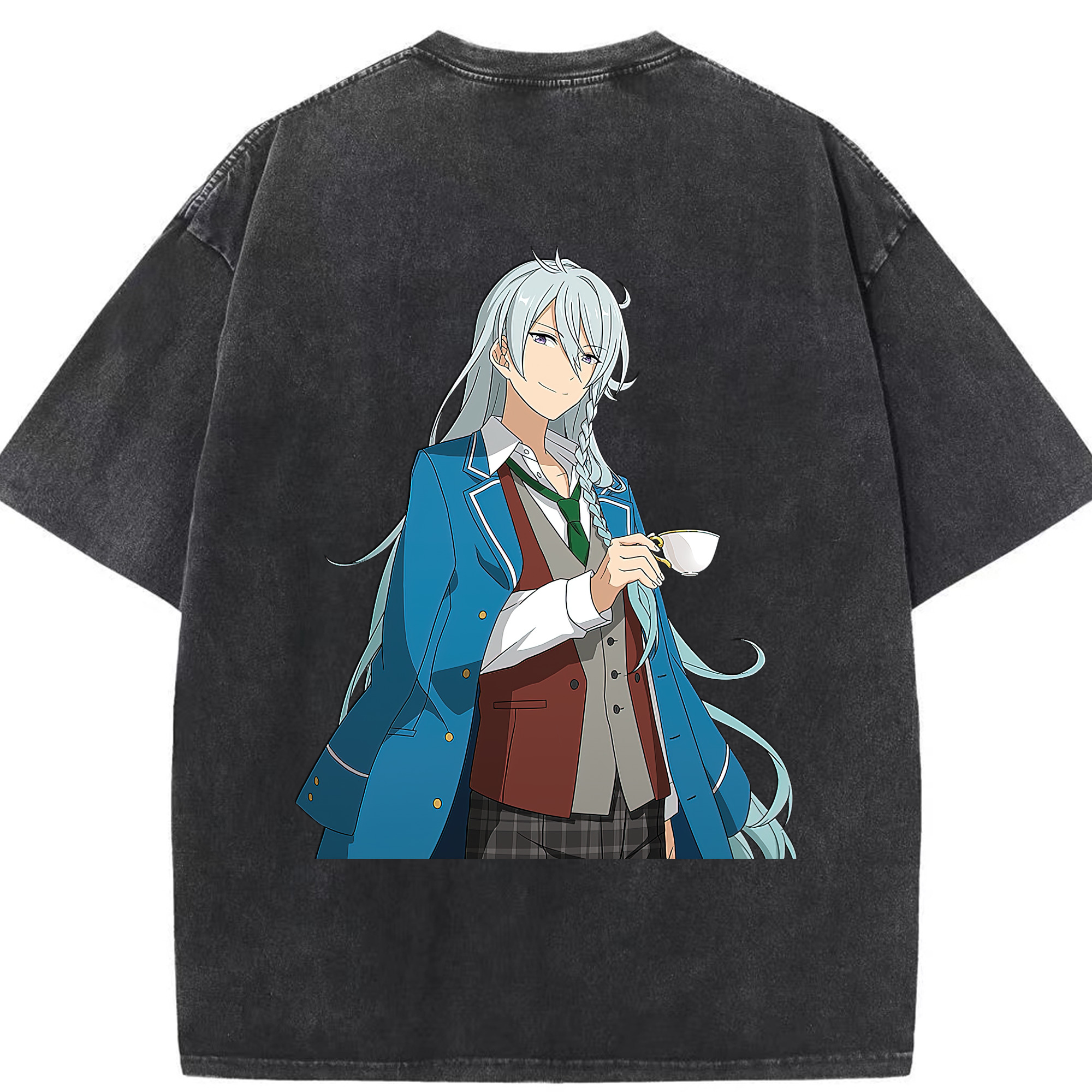 （画像用） あんさんぶるスターズ! Ensemble Stars 綿100% ヴィンテージ風 半袖Tシャツ（背面プリント）