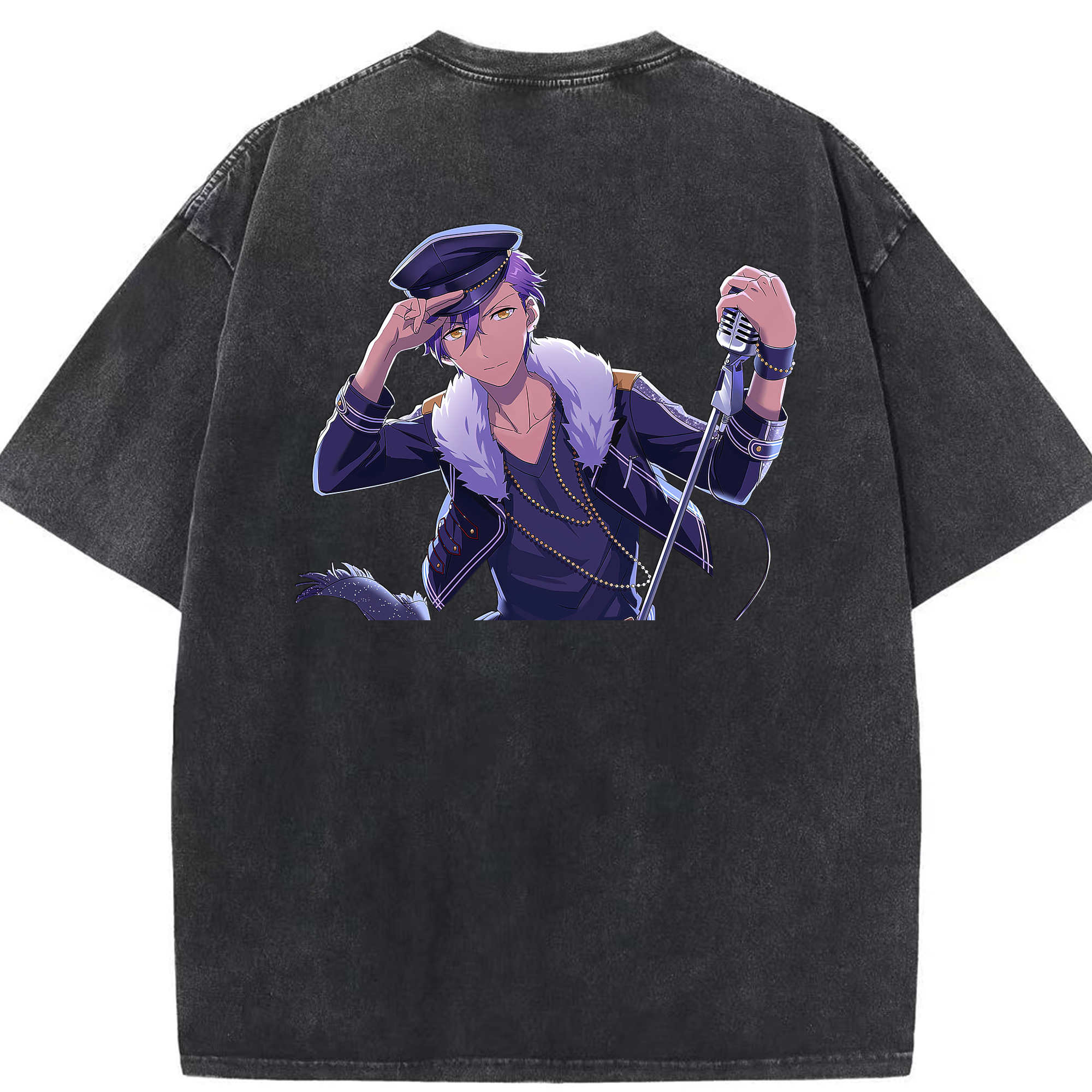（画像用） あんさんぶるスターズ! Ensemble Stars 綿100% ヴィンテージ風 半袖Tシャツ（背面プリント）