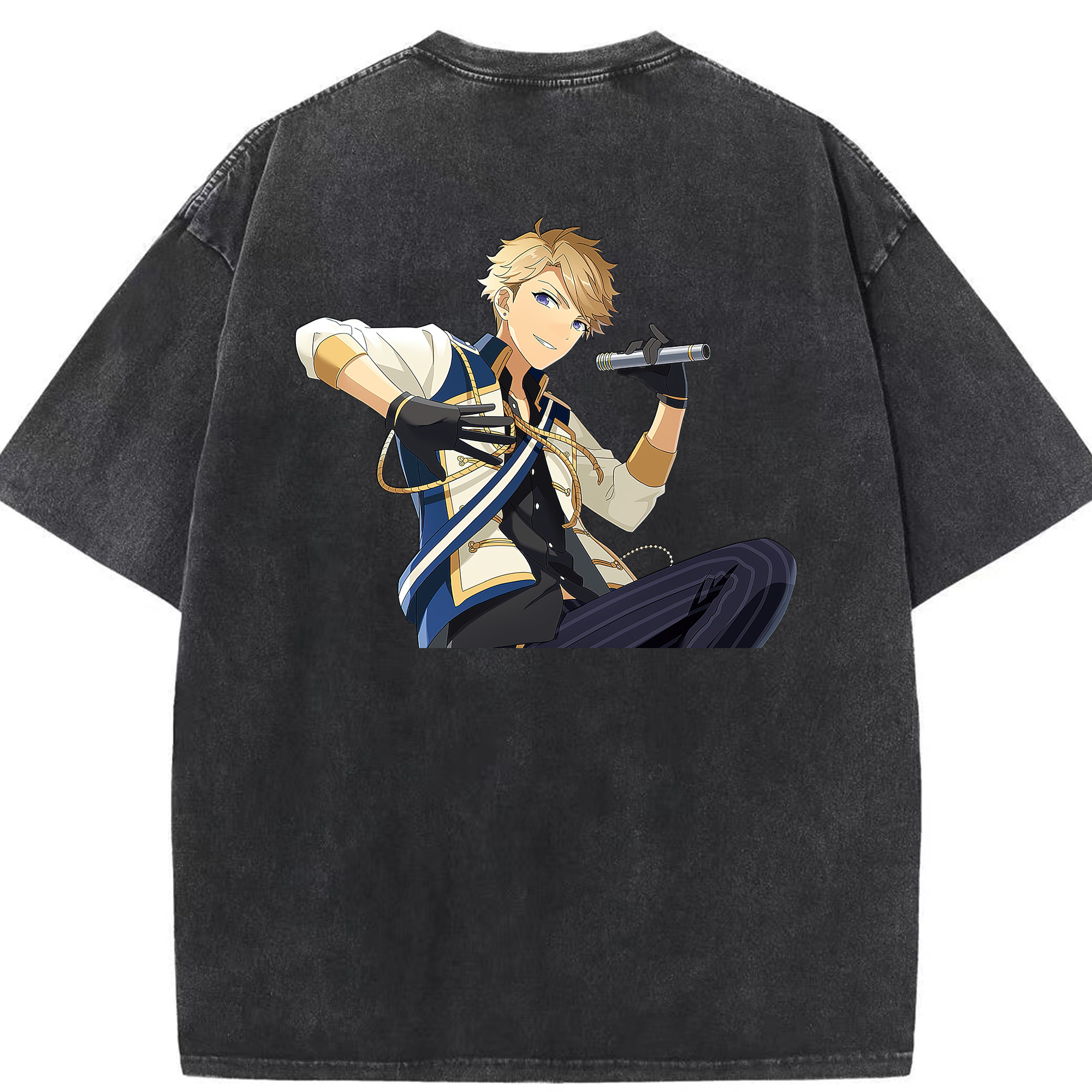 （画像用） あんさんぶるスターズ! Ensemble Stars 綿100% ヴィンテージ風 半袖Tシャツ（背面プリント）