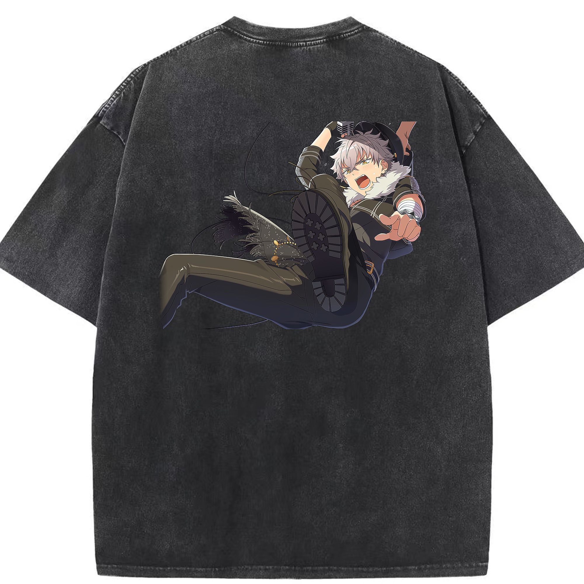 （画像用） あんさんぶるスターズ! Ensemble Stars 綿100% ヴィンテージ風 半袖Tシャツ（背面プリント）
