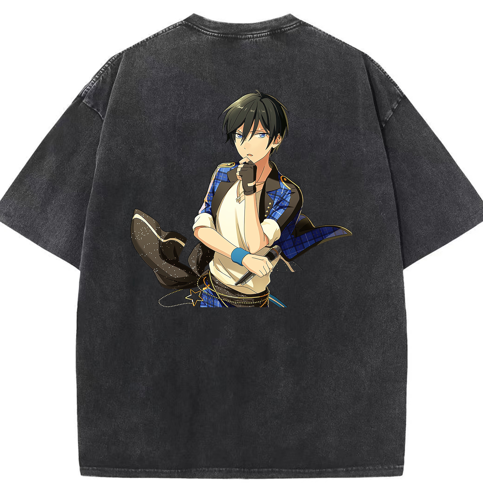 （画像用） あんさんぶるスターズ! Ensemble Stars 綿100% ヴィンテージ風 半袖Tシャツ（背面プリント）
