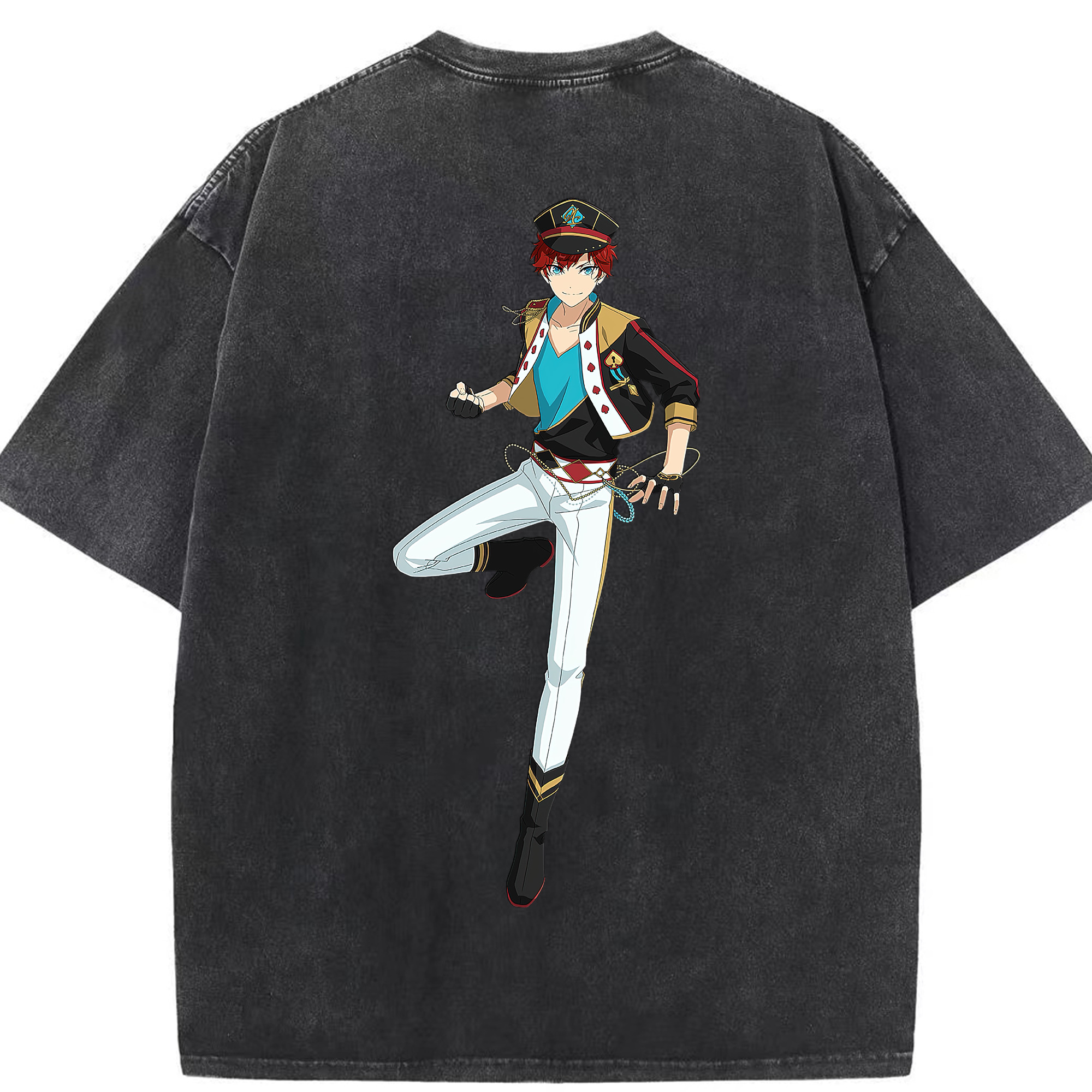 （画像用） あんさんぶるスターズ! Ensemble Stars 綿100% ヴィンテージ風 半袖Tシャツ（背面プリント）