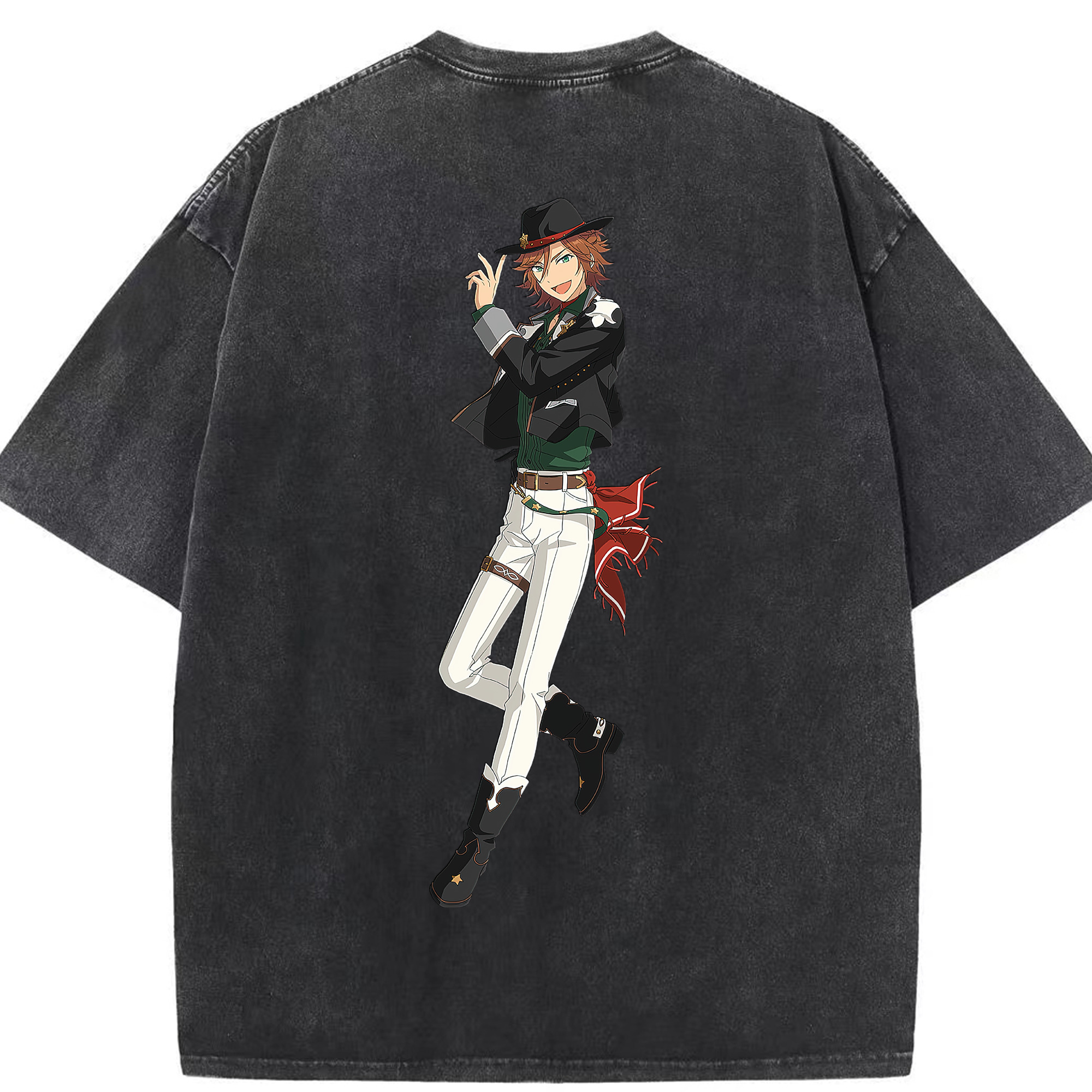 （画像用） あんさんぶるスターズ! Ensemble Stars 綿100% ヴィンテージ風 半袖Tシャツ（背面プリント）