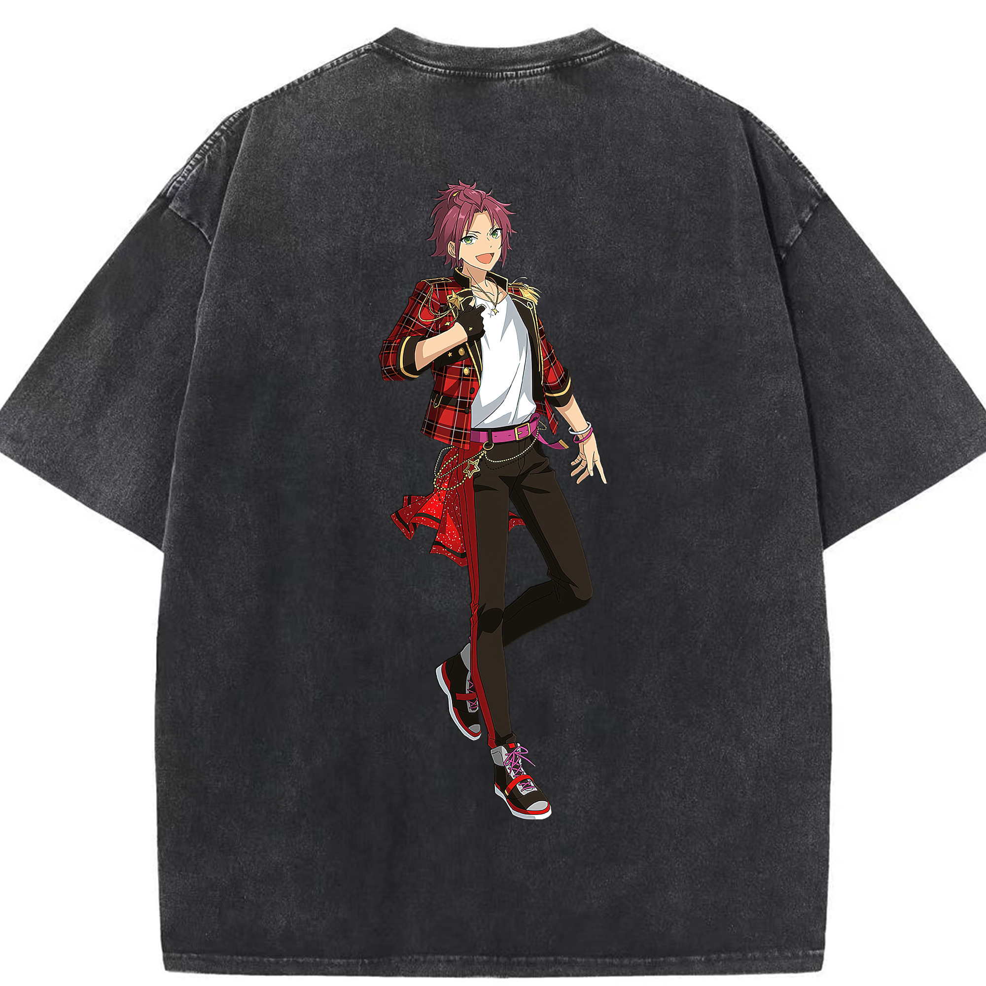 （画像用） あんさんぶるスターズ! Ensemble Stars 綿100% ヴィンテージ風 半袖Tシャツ（背面プリント）