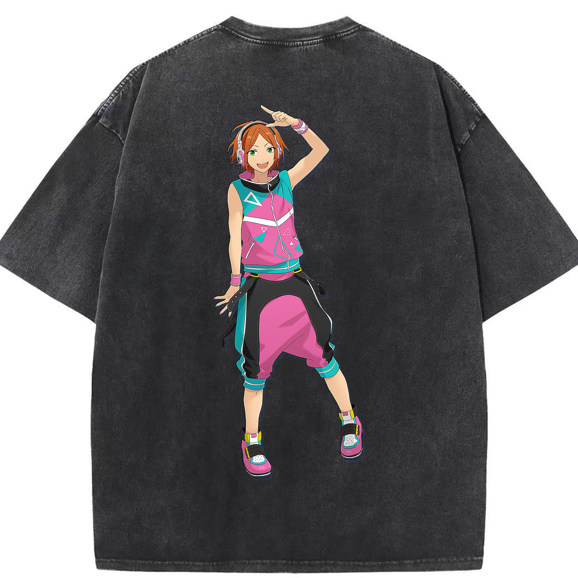 （画像用） あんさんぶるスターズ! Ensemble Stars 綿100% ヴィンテージ風 半袖Tシャツ（背面プリント）