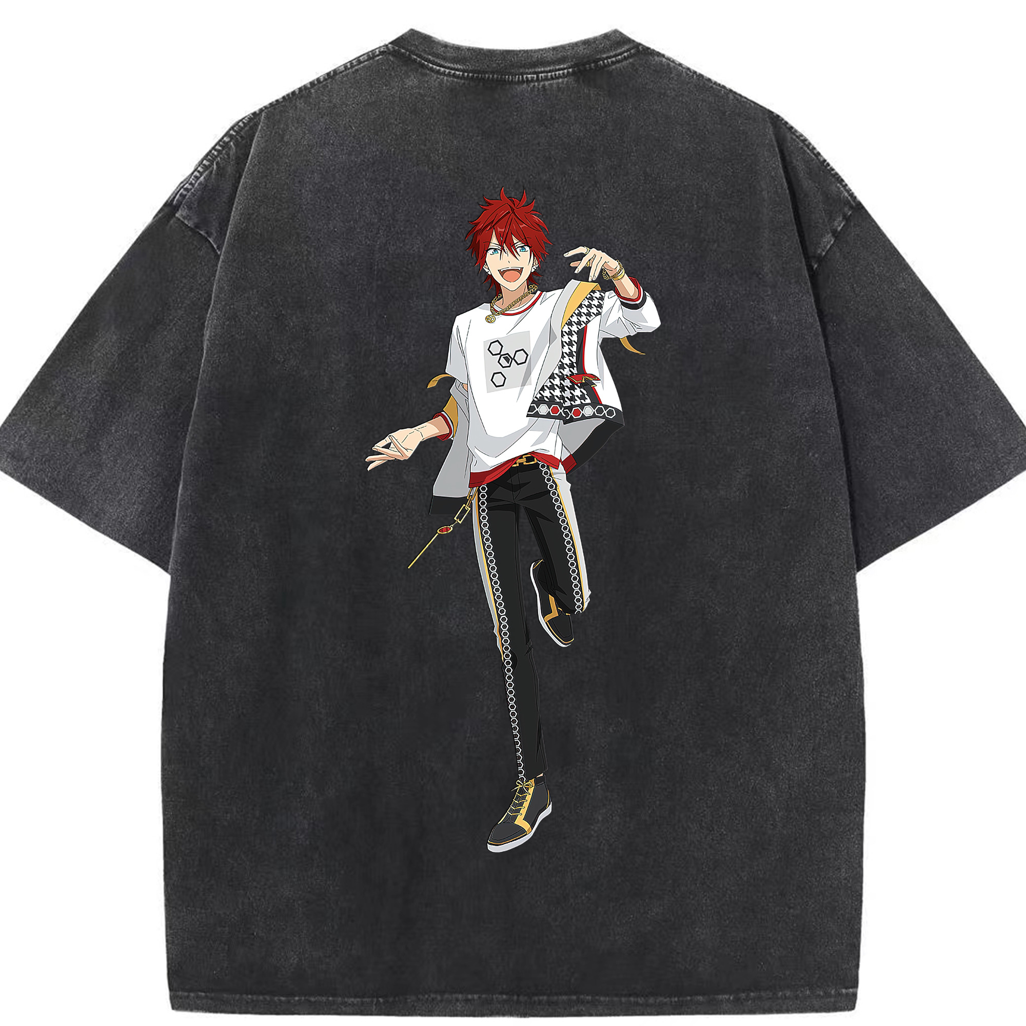 （画像用） あんさんぶるスターズ! Ensemble Stars 綿100% ヴィンテージ風 半袖Tシャツ（背面プリント）