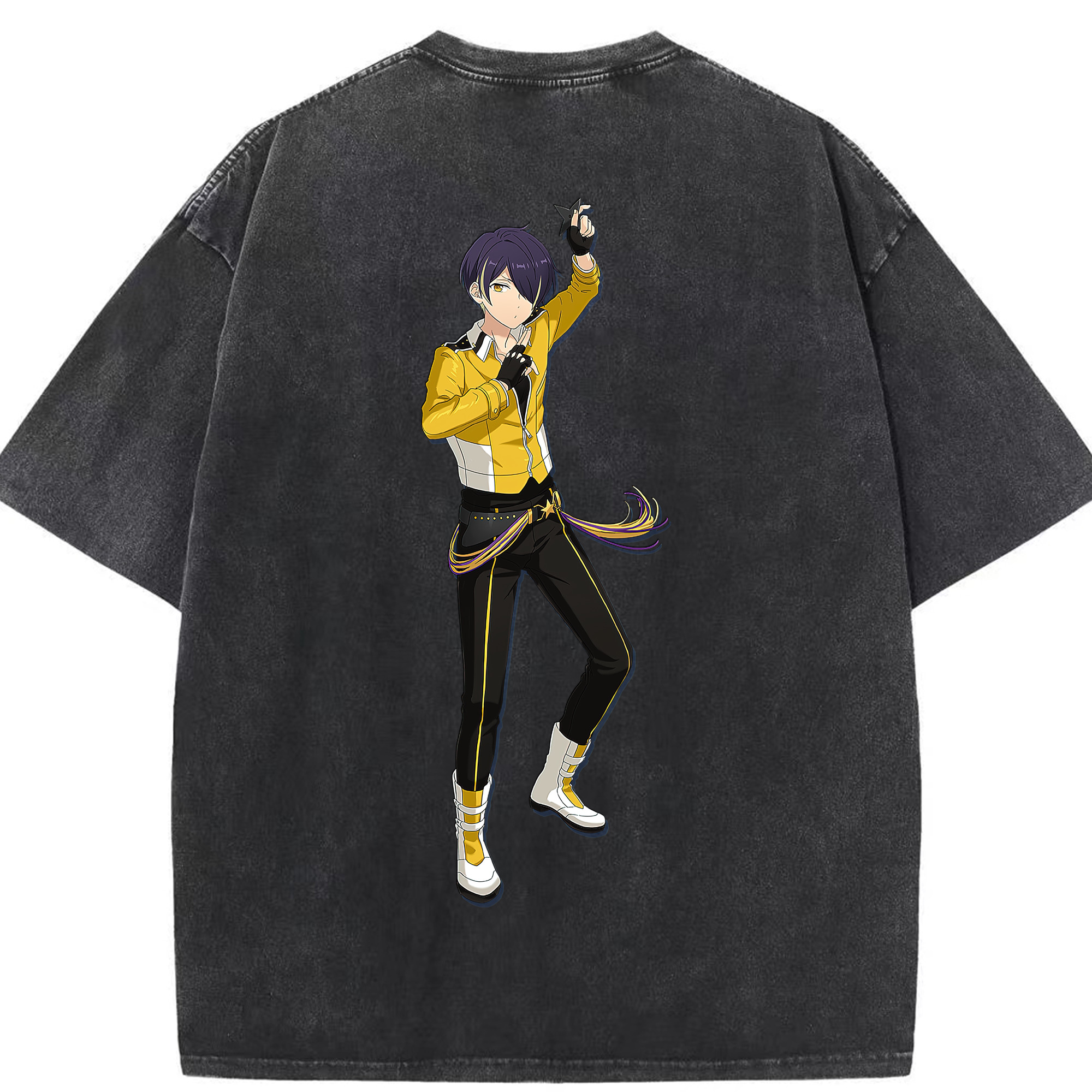 （画像用） あんさんぶるスターズ! Ensemble Stars 綿100% ヴィンテージ風 半袖Tシャツ（背面プリント）
