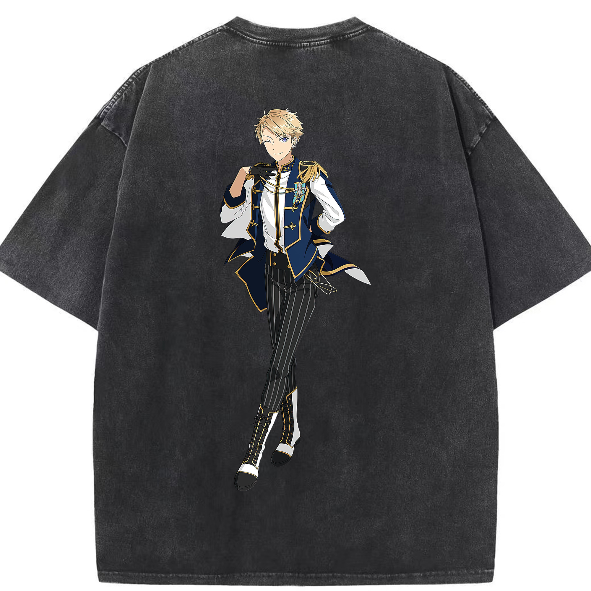 （画像用） あんさんぶるスターズ! Ensemble Stars 綿100% ヴィンテージ風 半袖Tシャツ（背面プリント）