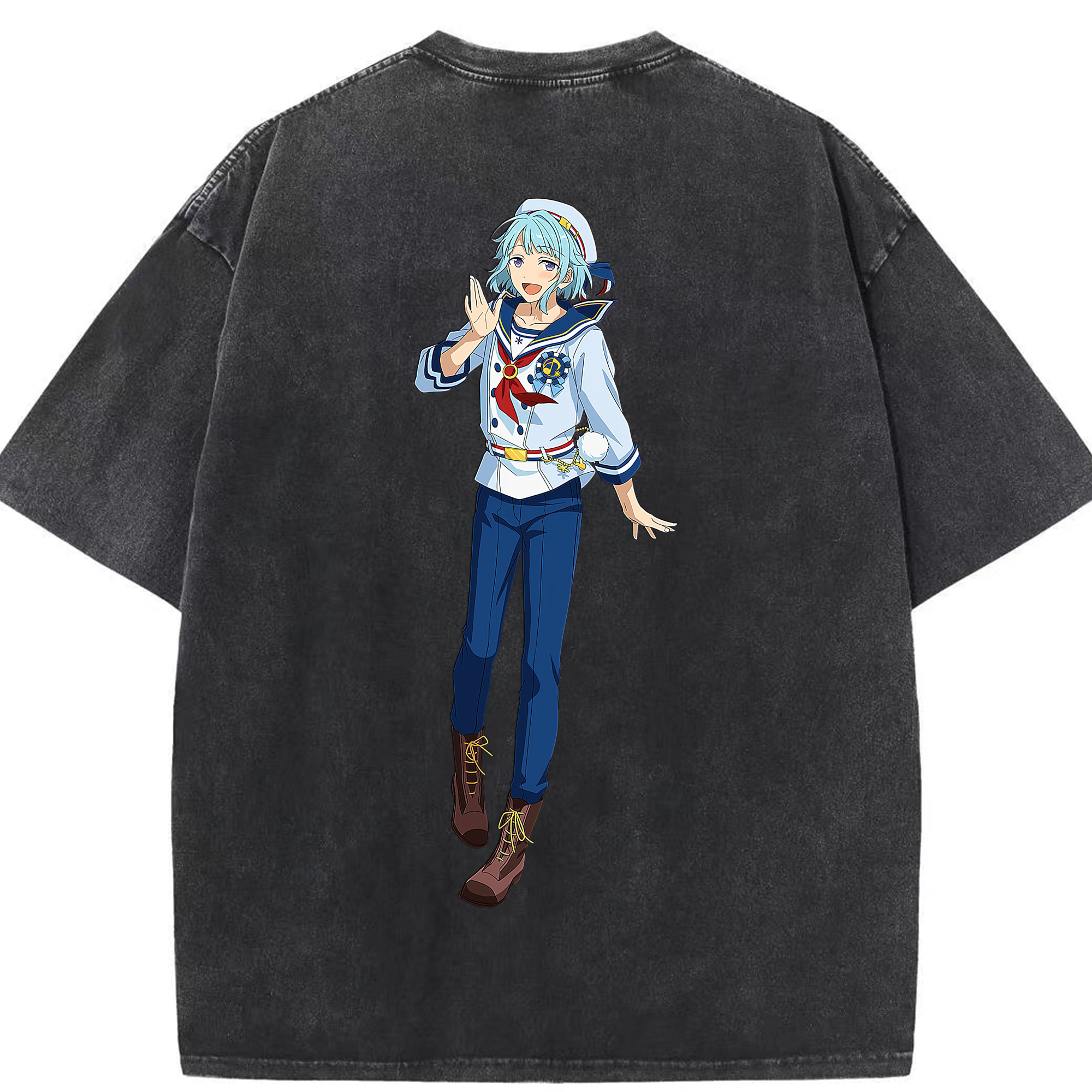 （画像用） あんさんぶるスターズ! Ensemble Stars 綿100% ヴィンテージ風 半袖Tシャツ（背面プリント）