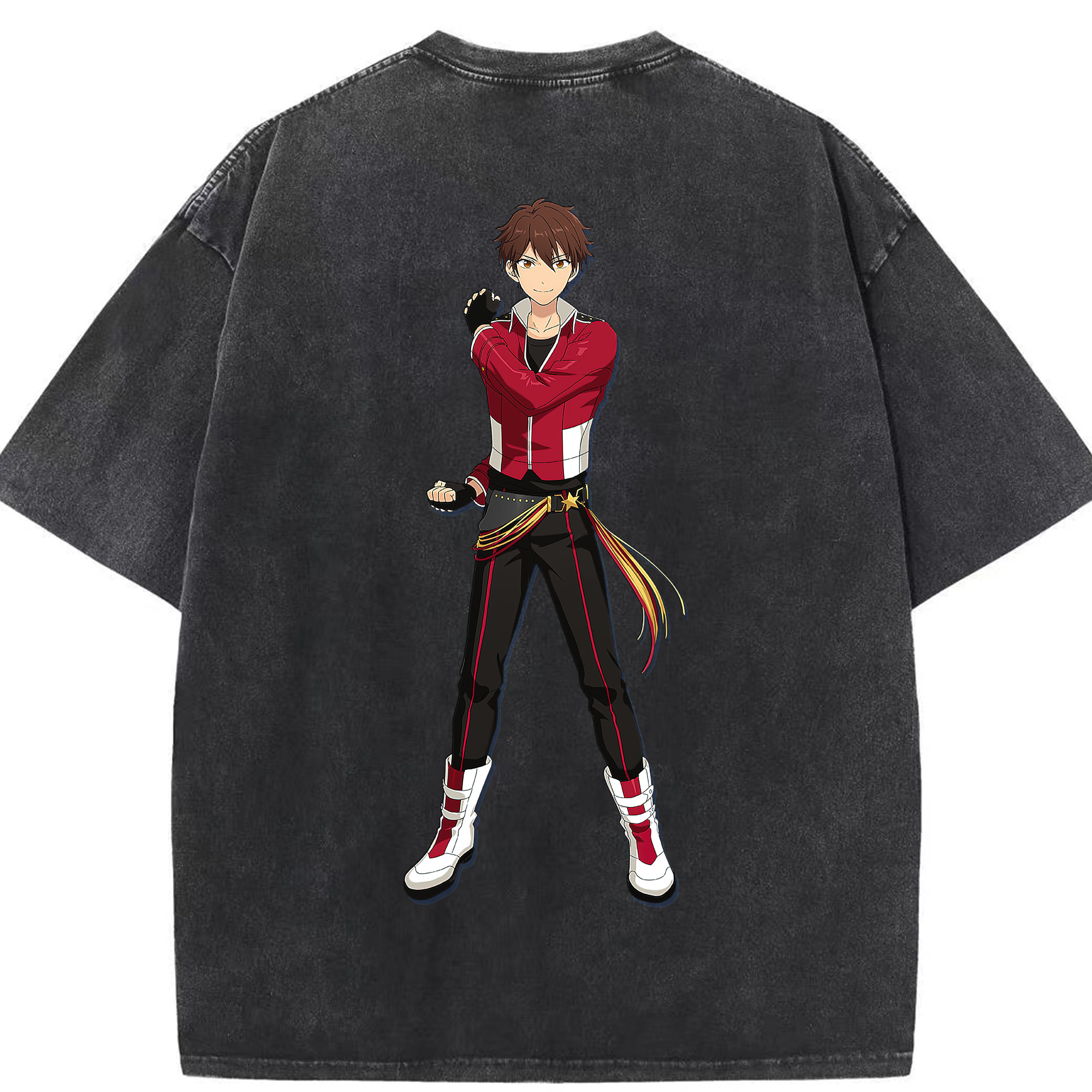 （画像用） あんさんぶるスターズ! Ensemble Stars 綿100% ヴィンテージ風 半袖Tシャツ（背面プリント）