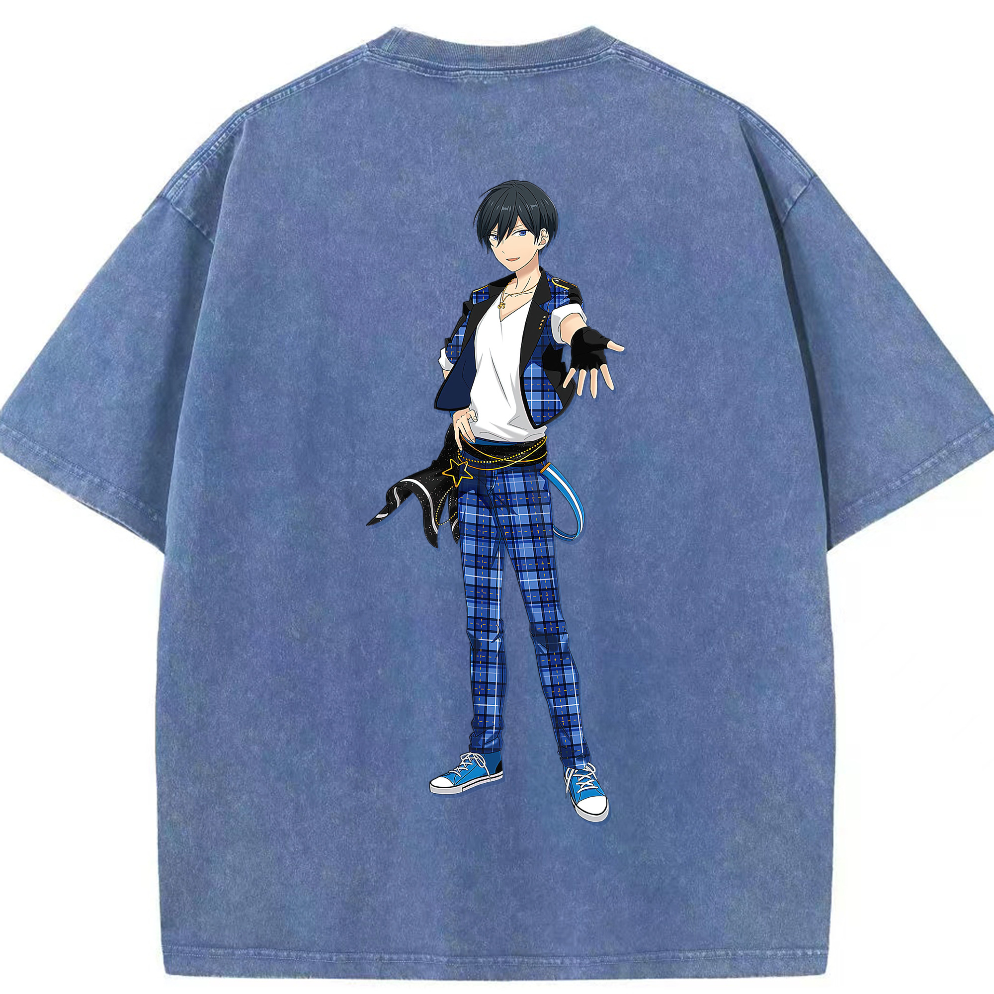 （画像用） あんさんぶるスターズ! Ensemble Stars 綿100% ヴィンテージ風 半袖Tシャツ（背面プリント）