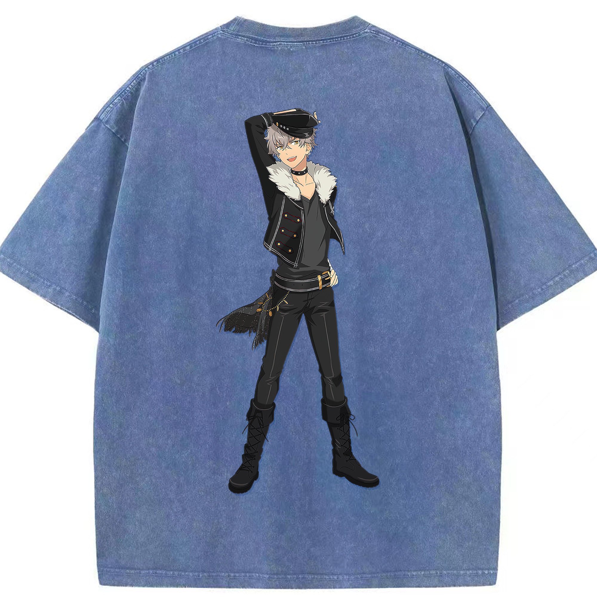 （画像用） あんさんぶるスターズ! Ensemble Stars 綿100% ヴィンテージ風 半袖Tシャツ（背面プリント）
