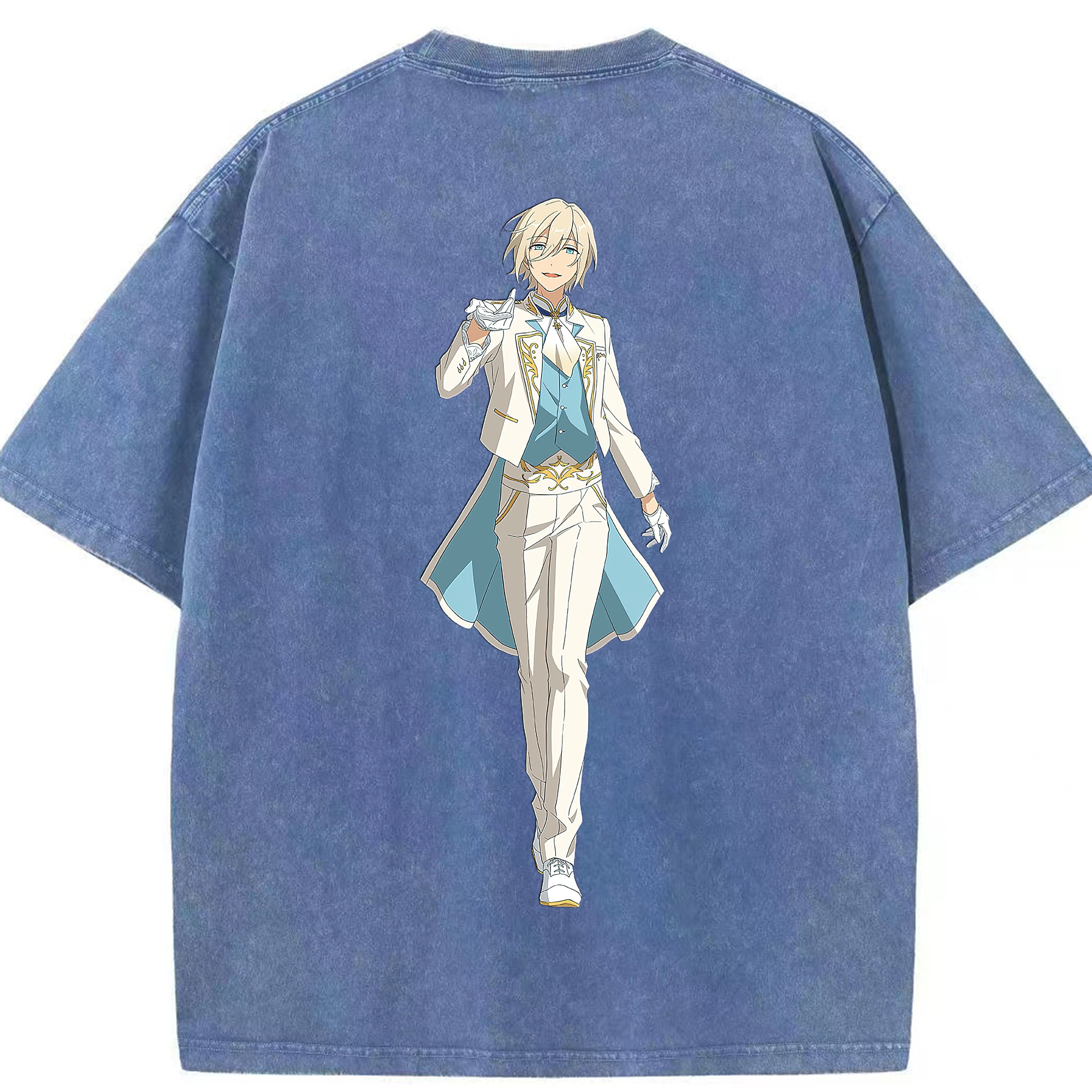 （画像用） あんさんぶるスターズ! Ensemble Stars 綿100% ヴィンテージ風 半袖Tシャツ（背面プリント）