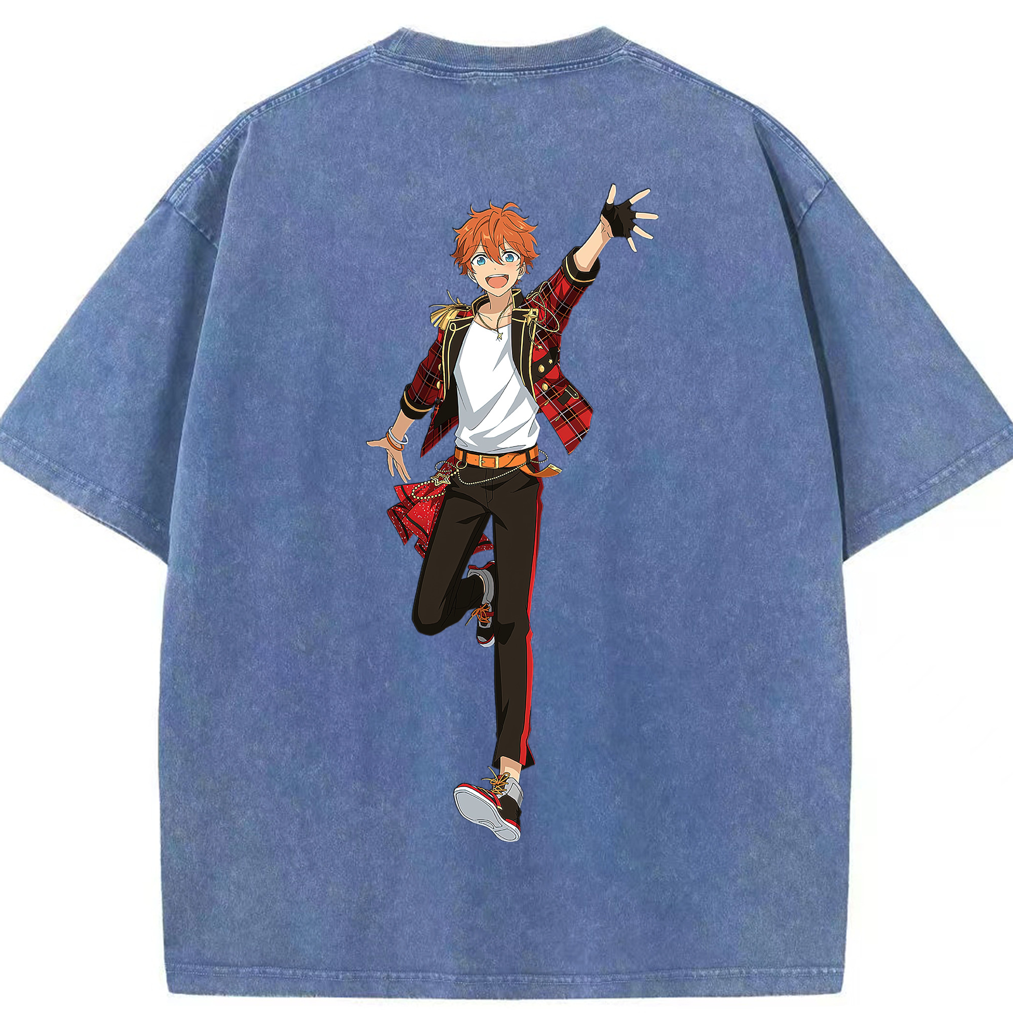（画像用） あんさんぶるスターズ! Ensemble Stars 綿100% ヴィンテージ風 半袖Tシャツ（背面プリント）