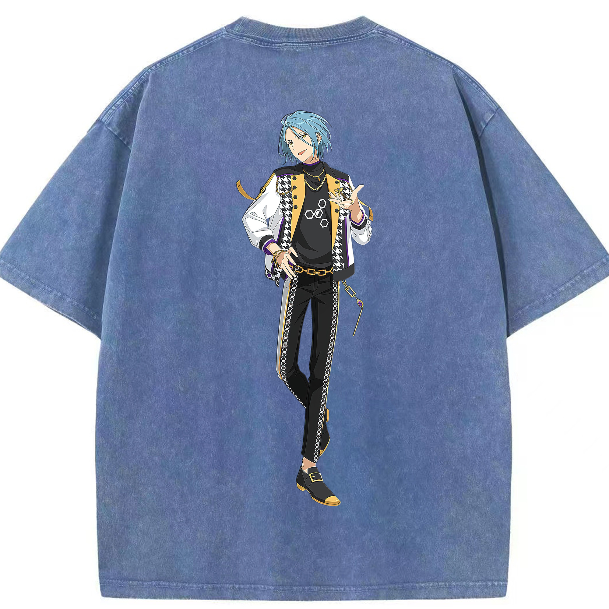 （画像用） あんさんぶるスターズ! Ensemble Stars 綿100% ヴィンテージ風 半袖Tシャツ（背面プリント）