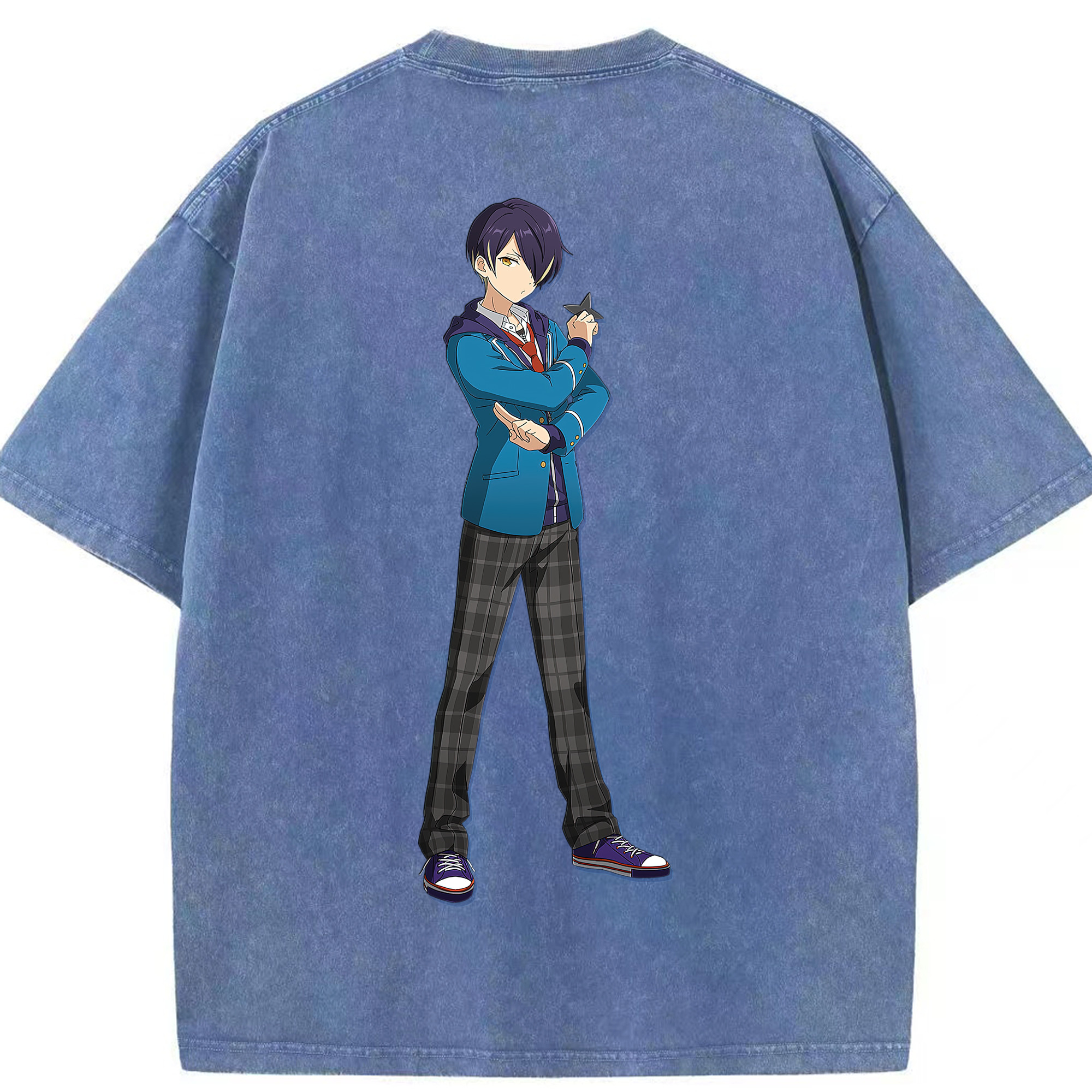（画像用） あんさんぶるスターズ! Ensemble Stars 綿100% ヴィンテージ風 半袖Tシャツ（背面プリント）