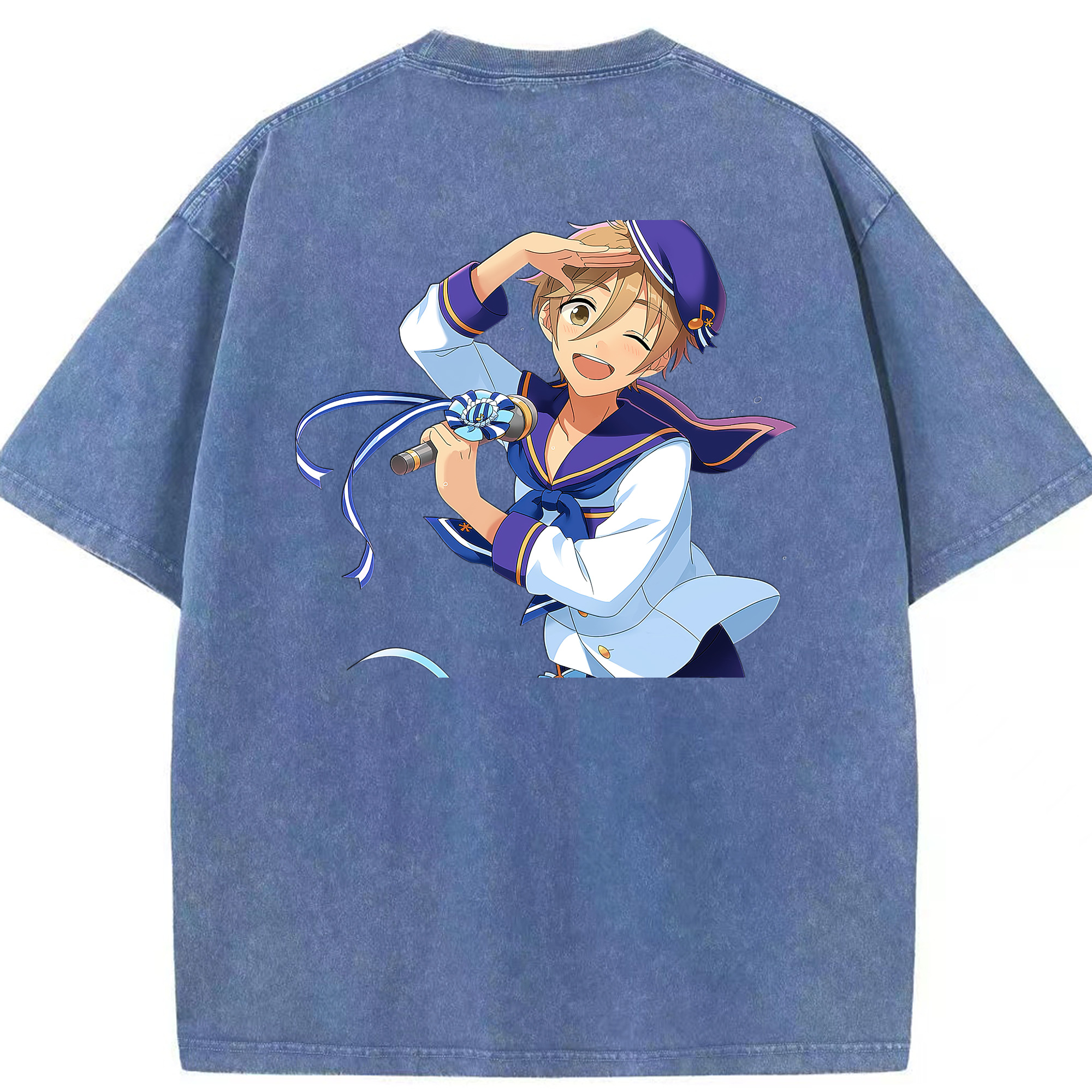 （画像用） あんさんぶるスターズ! Ensemble Stars 綿100% ヴィンテージ風 半袖Tシャツ（背面プリント）