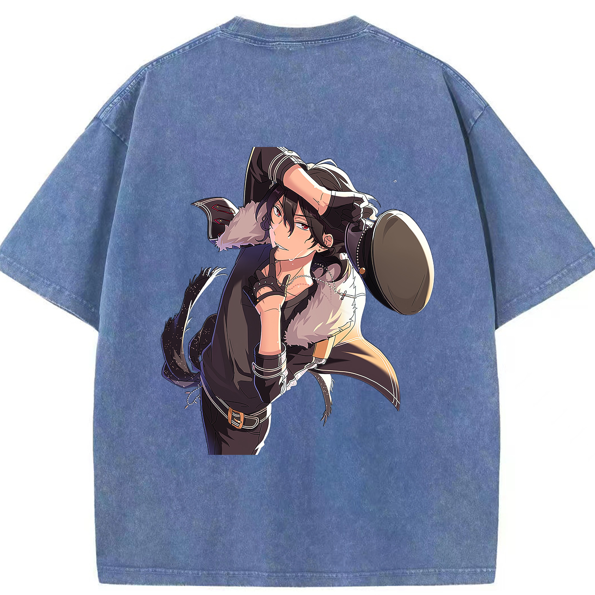 （画像用） あんさんぶるスターズ! Ensemble Stars 綿100% ヴィンテージ風 半袖Tシャツ（背面プリント）