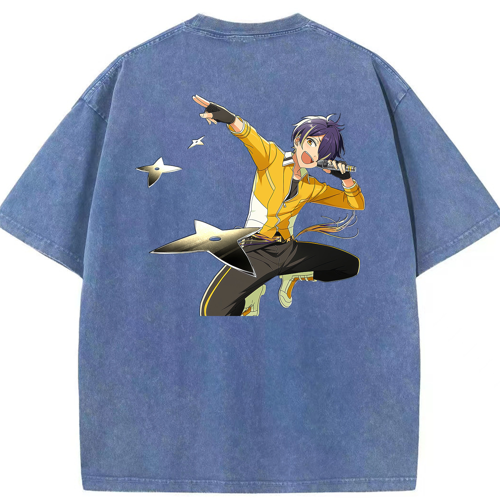 （画像用） あんさんぶるスターズ! Ensemble Stars 綿100% ヴィンテージ風 半袖Tシャツ（背面プリント）