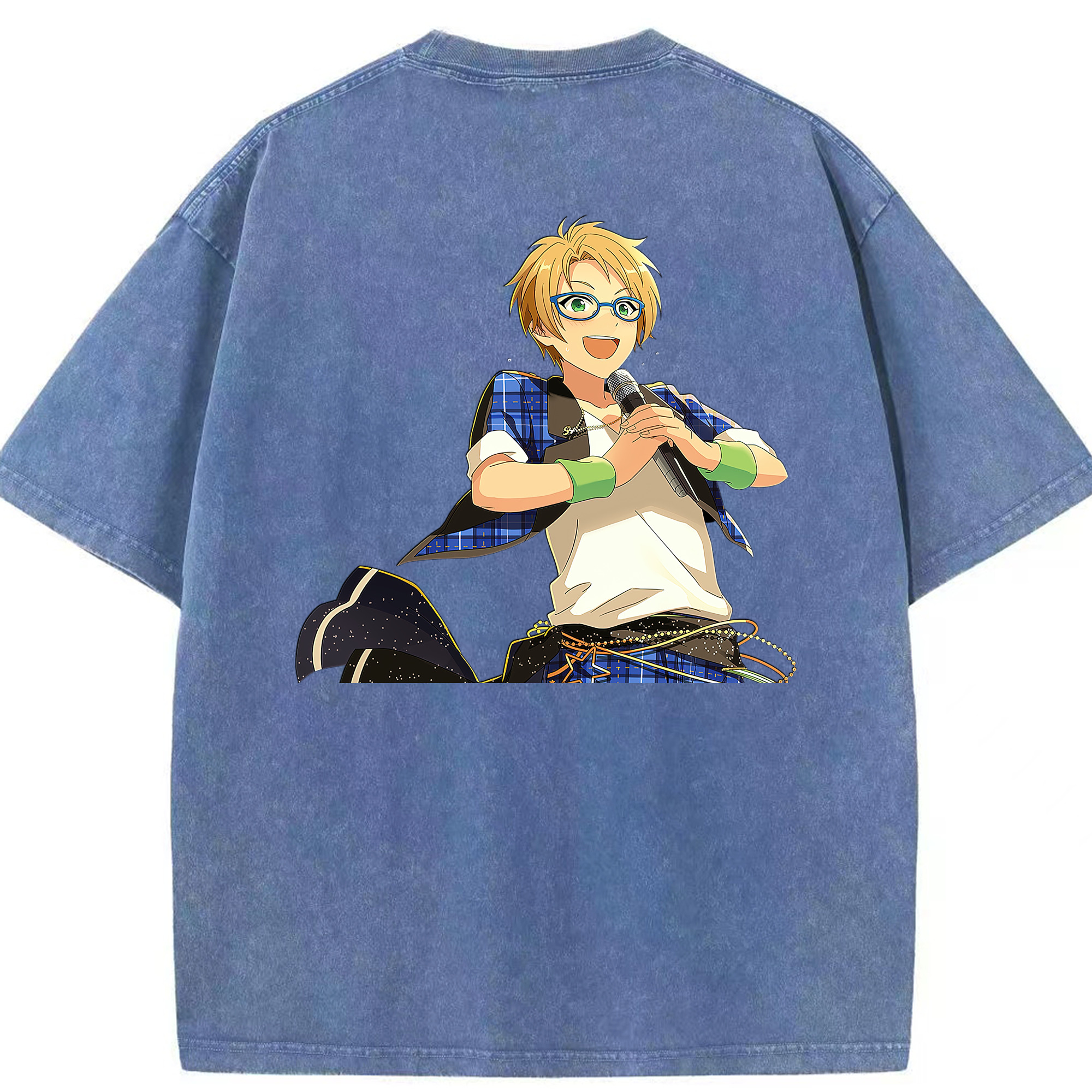 （画像用） あんさんぶるスターズ! Ensemble Stars 綿100% ヴィンテージ風 半袖Tシャツ（背面プリント）