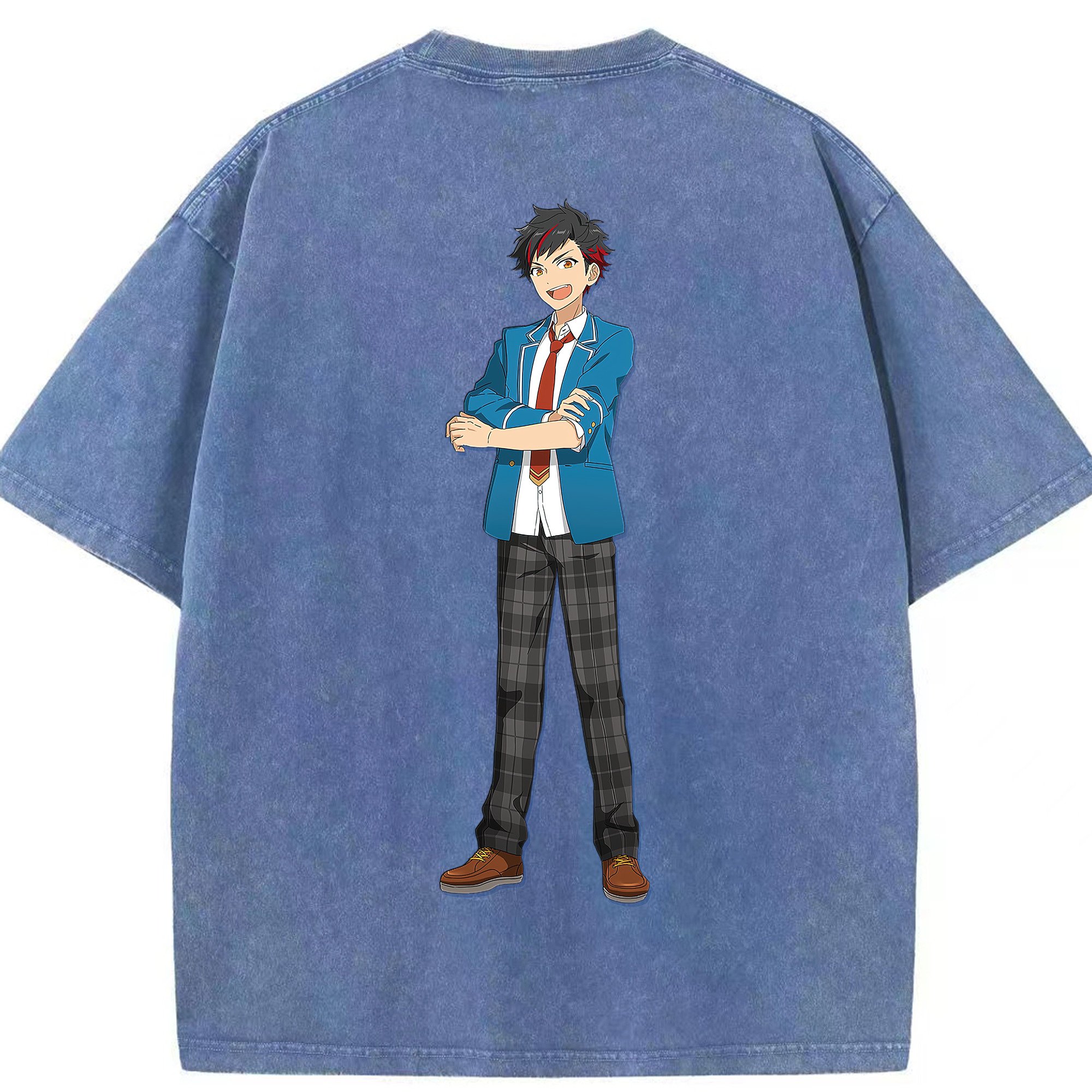 （画像用） あんさんぶるスターズ! Ensemble Stars 綿100% ヴィンテージ風 半袖Tシャツ（背面プリント）