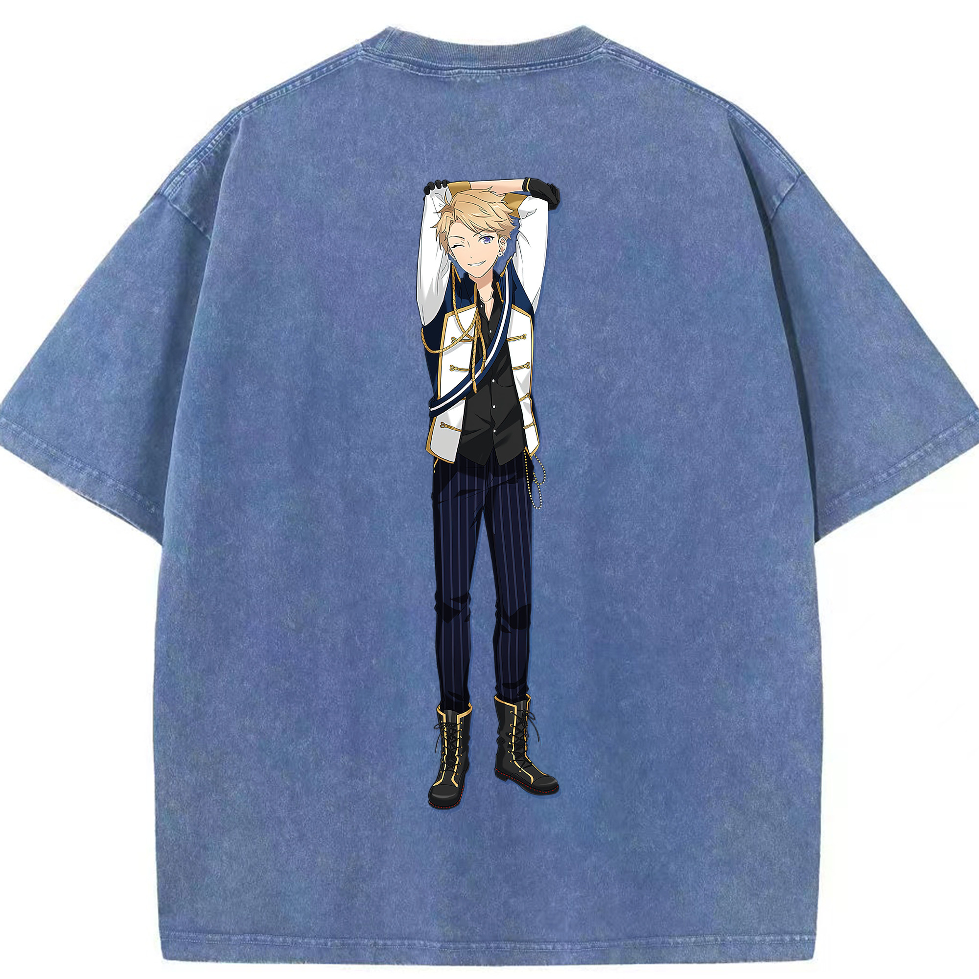 （画像用） あんさんぶるスターズ! Ensemble Stars 綿100% ヴィンテージ風 半袖Tシャツ（背面プリント）