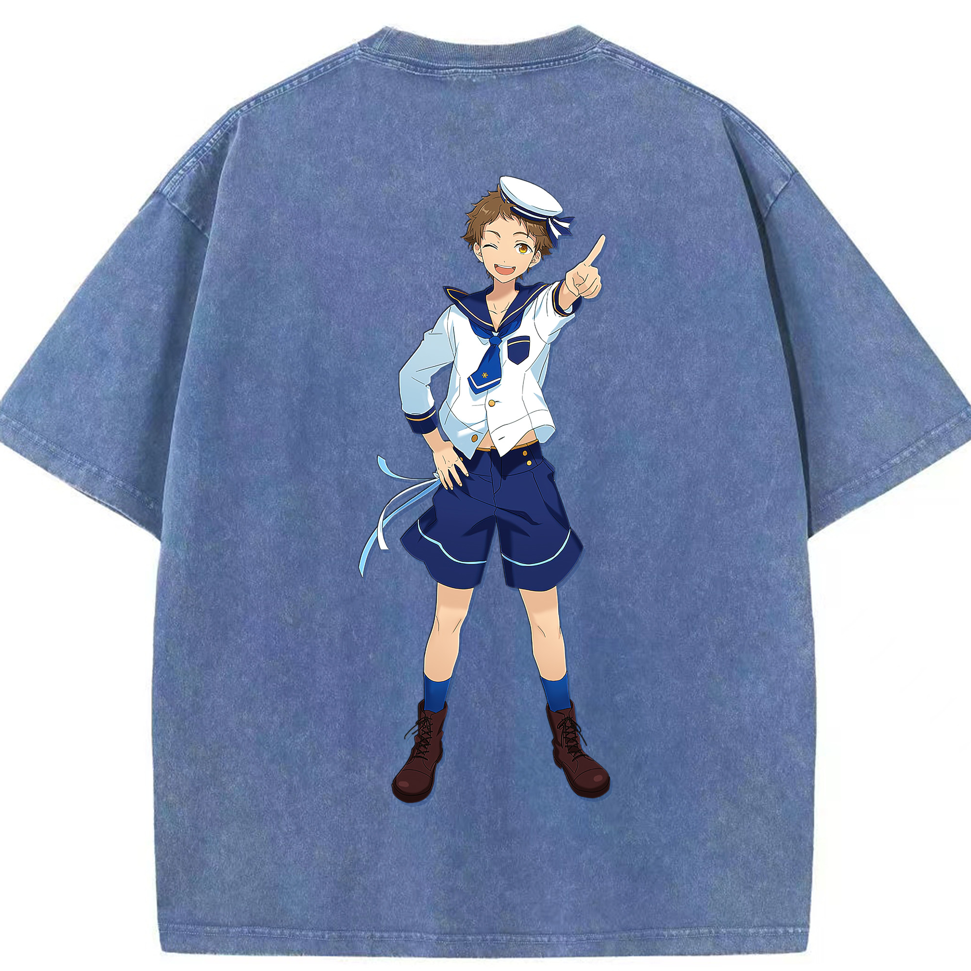 （画像用） あんさんぶるスターズ! Ensemble Stars 綿100% ヴィンテージ風 半袖Tシャツ（背面プリント）