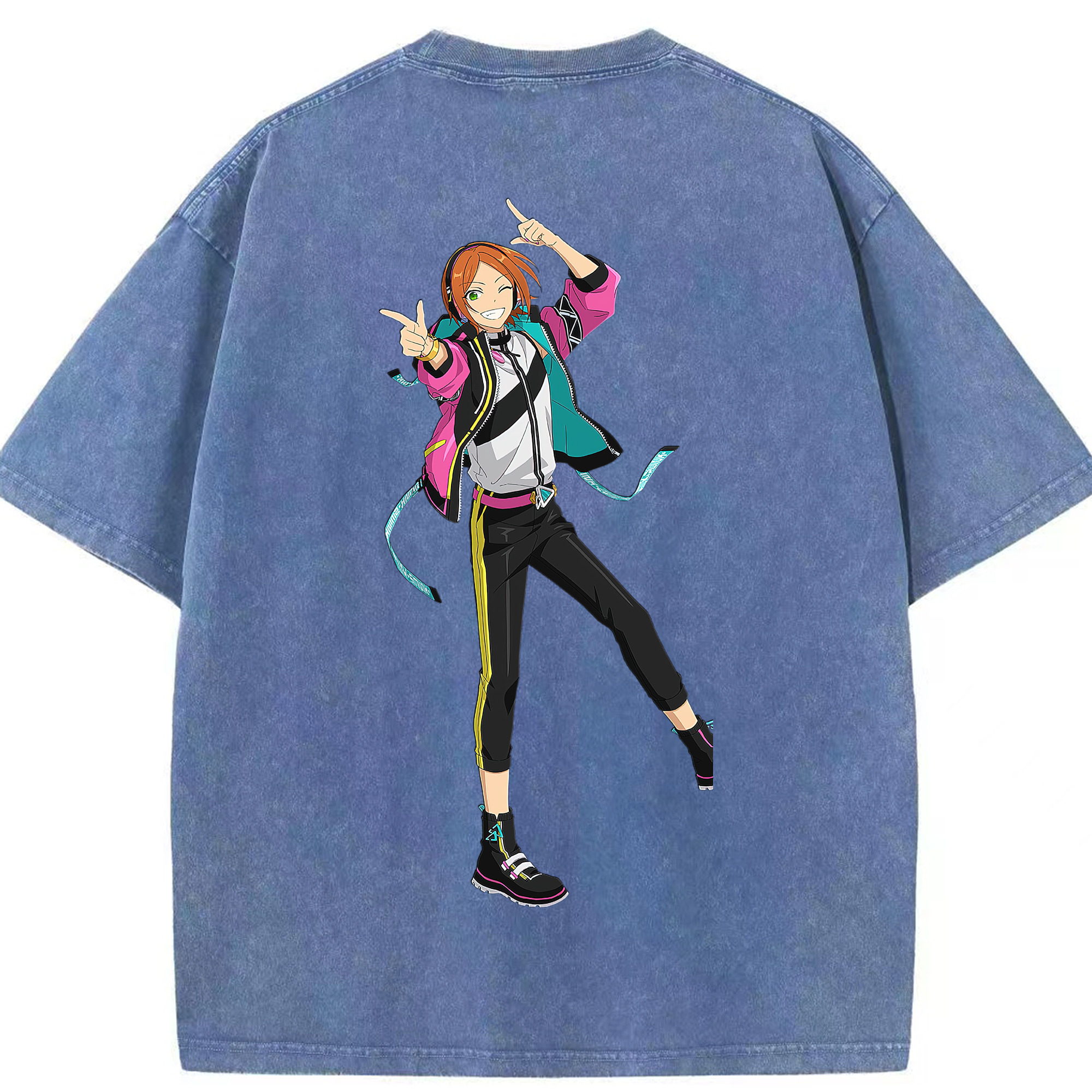 （画像用） あんさんぶるスターズ! Ensemble Stars 綿100% ヴィンテージ風 半袖Tシャツ（背面プリント）