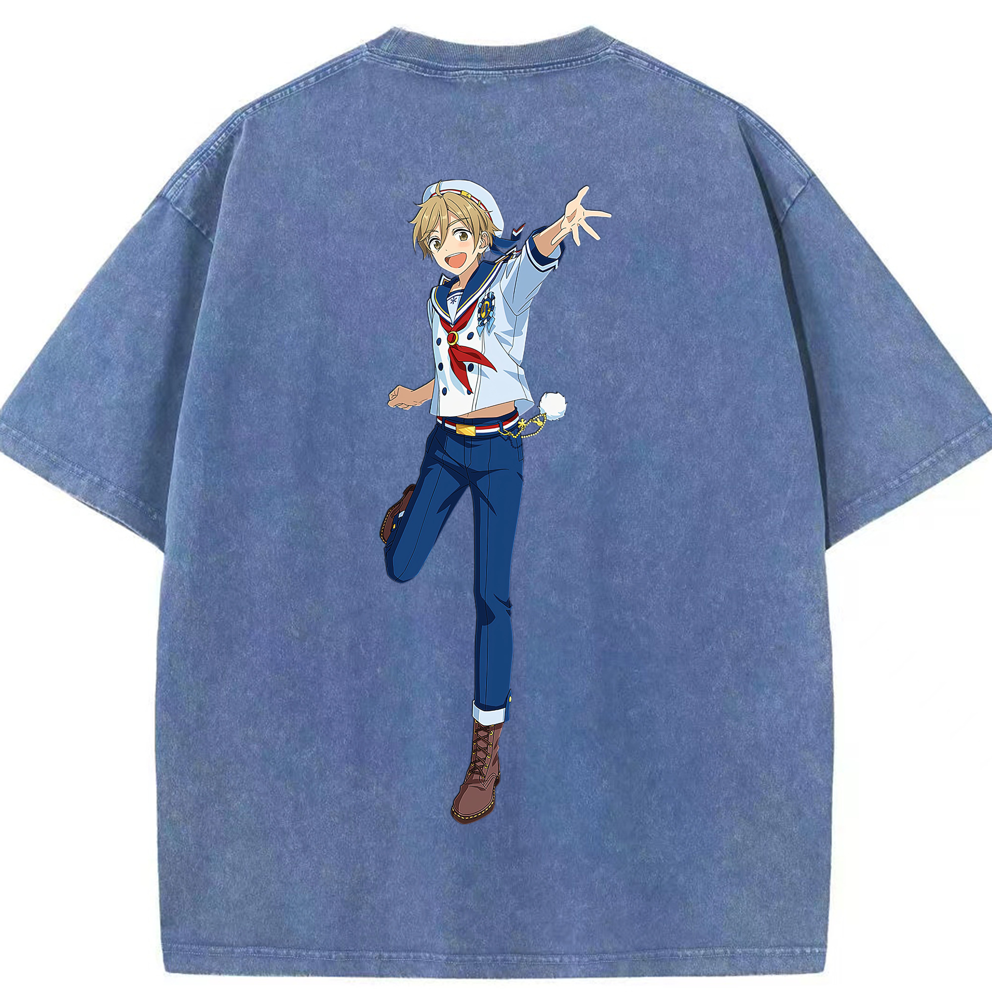 （画像用） あんさんぶるスターズ! Ensemble Stars 綿100% ヴィンテージ風 半袖Tシャツ（背面プリント）